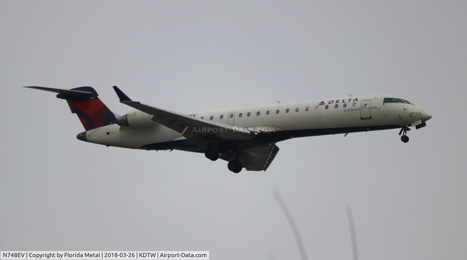N748EV, 2004 Bombardier CRJ-700 (CL-600-2C10) Regional Jet C/N 10158, DTW spotting 2018