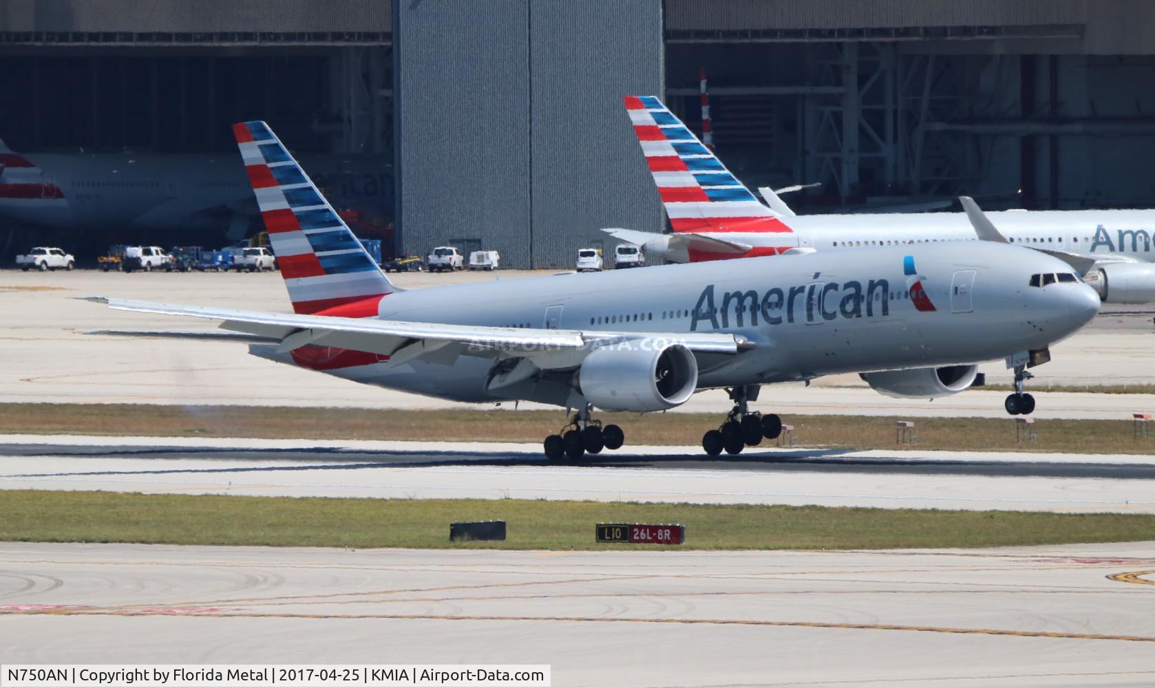 N750AN, 2001 Boeing 777-223 C/N 30259, MIA spotting 2017