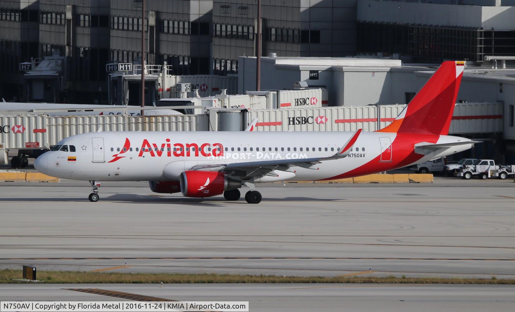 N750AV, 2016 Airbus A320-214(SL) C/N 7120, MIA spotting 2016