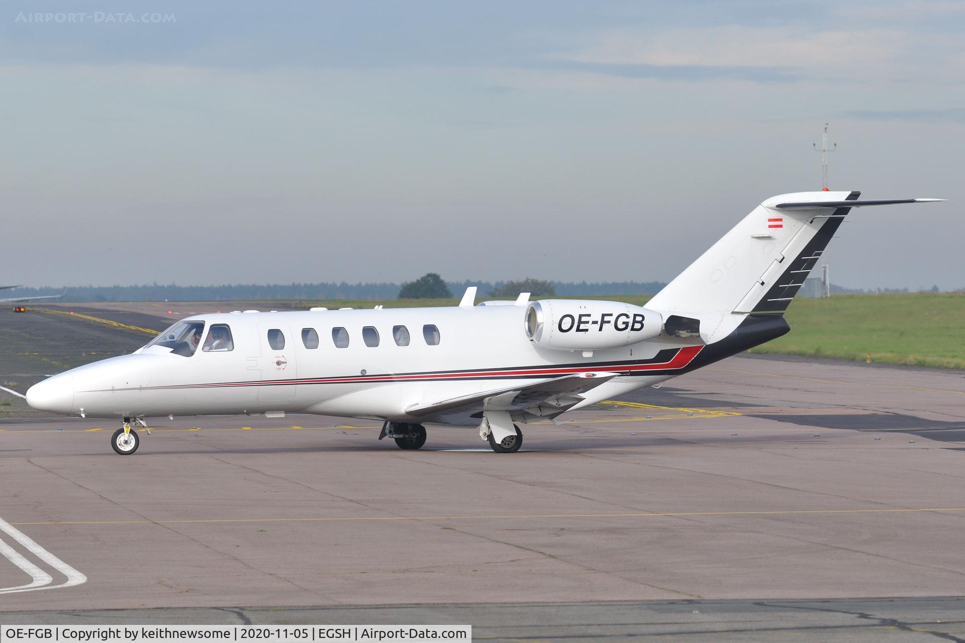 OE-FGB, 2007 Cessna 525A CitationJet CJ2 C/N 525A-0362, Arriving at Norwich from Hawarden, Chester.