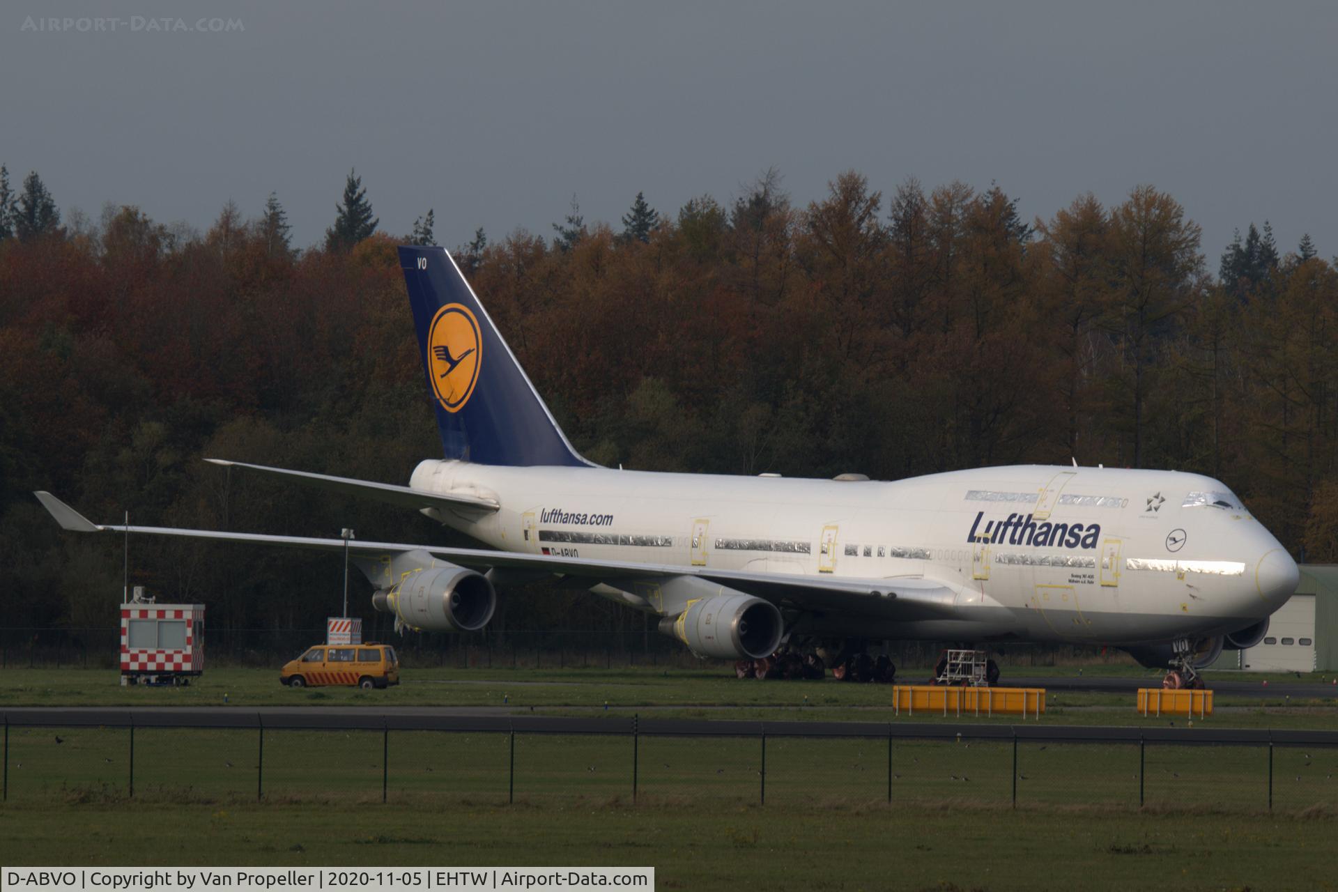 D-ABVO, 1996 Boeing 747-430 C/N 28086, Lufthansa Boeing 747-430 in storage at Twente airport, the Netherlands, due to the Covid-19 pandemic