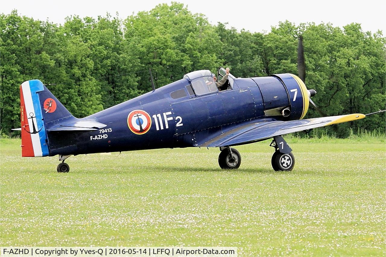 F-AZHD, North American NA-68 C/N SA-30, North American NA-68, Taxiing to parking area, La Ferté-Alais (LFFQ) Air show 2016