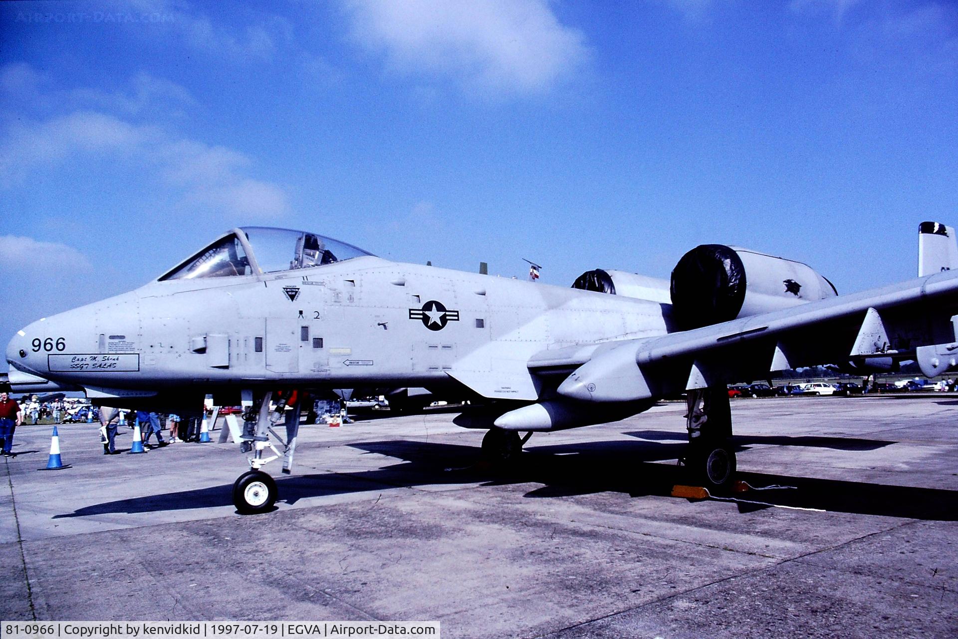 81-0966, 1981 Fairchild Republic A-10A Thunderbolt II C/N A10-0661, At the 1997 Royal International Air Tattoo.