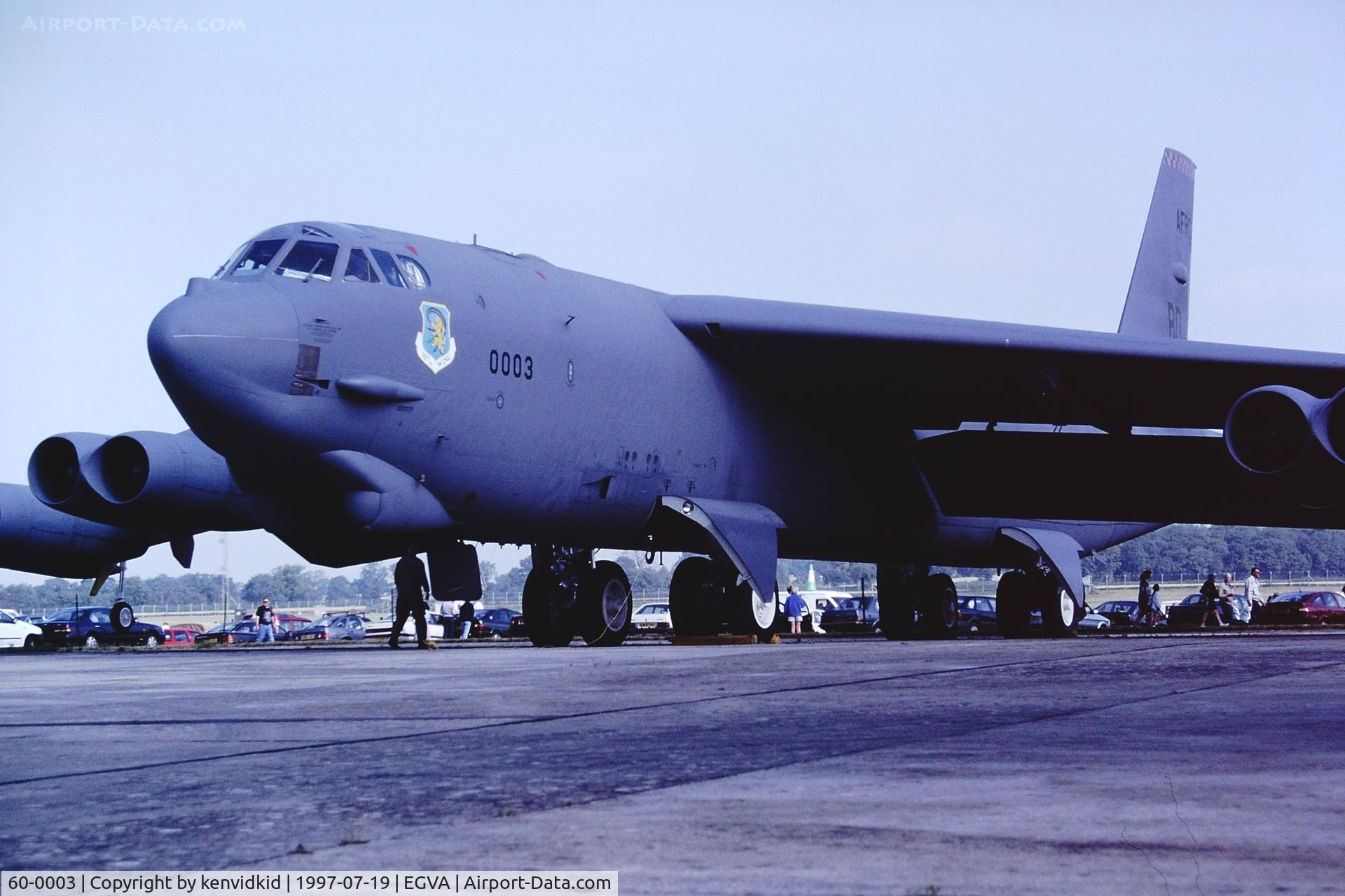 60-0003, 1960 Boeing B-52H Stratofortress C/N 464368, At the 1997 Royal International Air Tattoo.