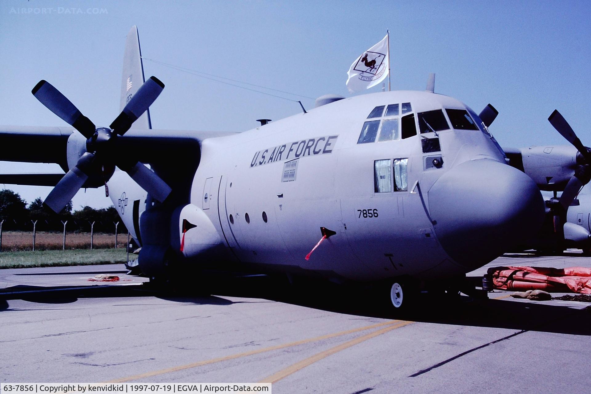63-7856, 1963 Lockheed C-130E Hercules C/N 382-3926, At the 1997 Royal International Air Tattoo.