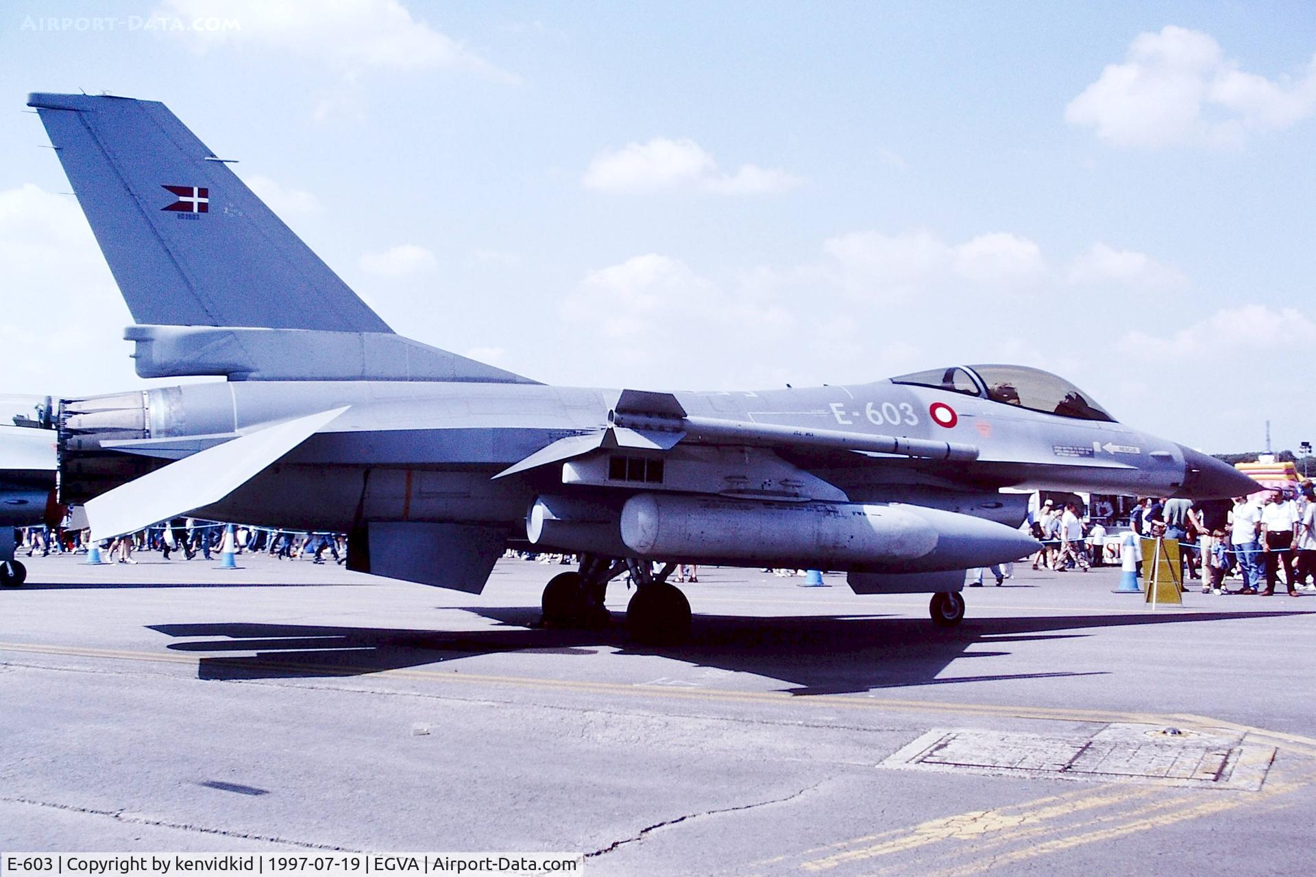 E-603, SABCA F-16AM Fighting Falcon C/N 6F-38, At the 1997 Royal International Air Tattoo.