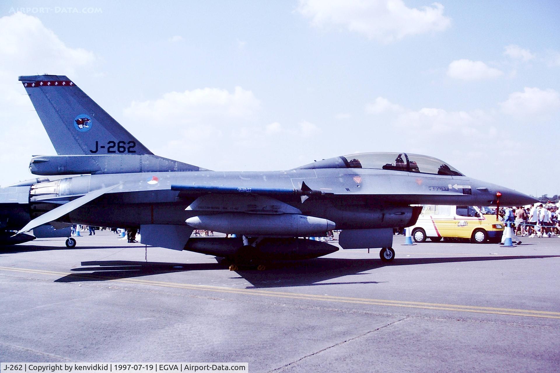 J-262, 1978 Fokker F-16B Fighting Falcon C/N 6E-4, At the 1997 Royal International Air Tattoo.