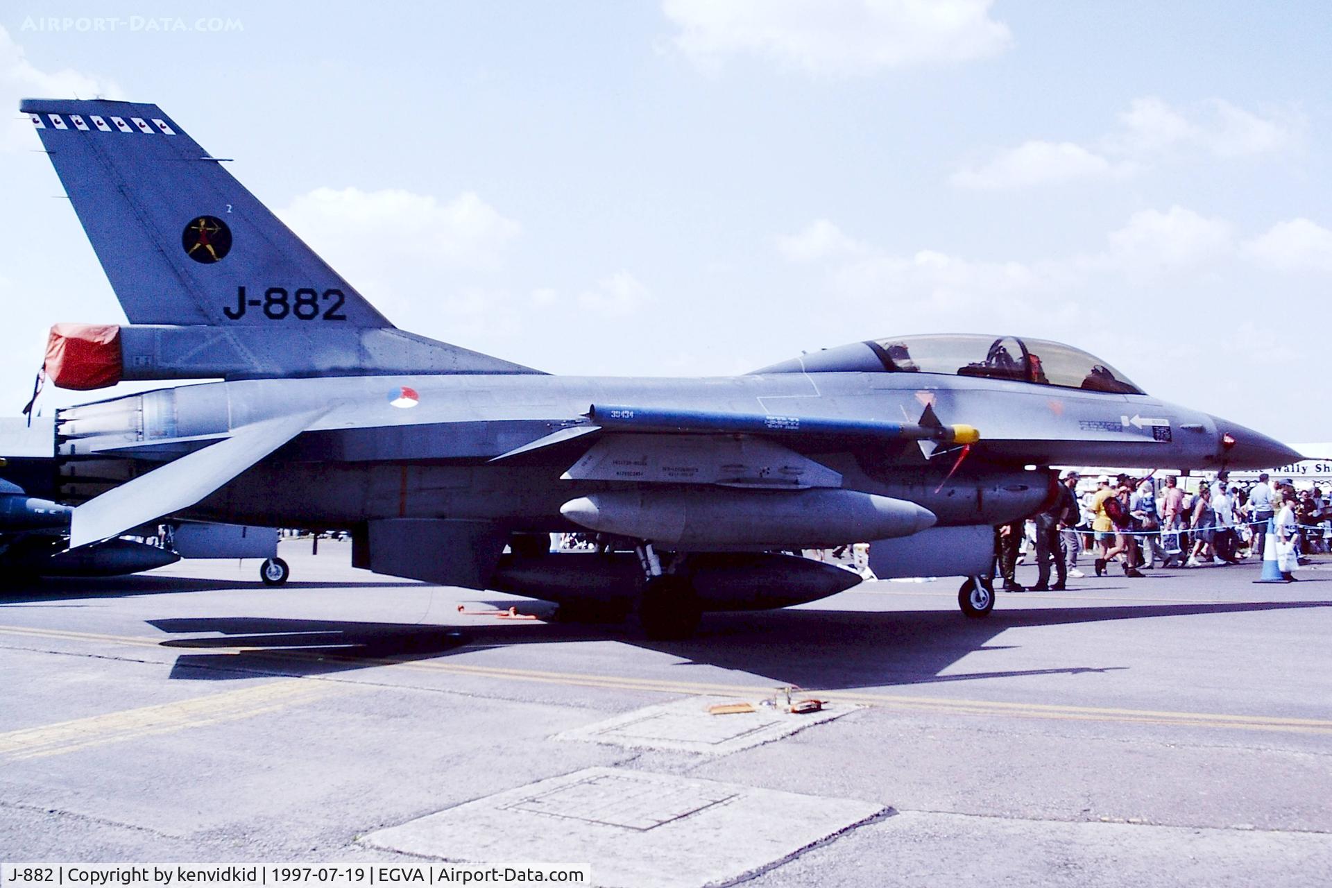 J-882, 1981 Fokker F-16B Fighting Falcon C/N 6E-23, At the 1997 Royal International Air Tattoo.
