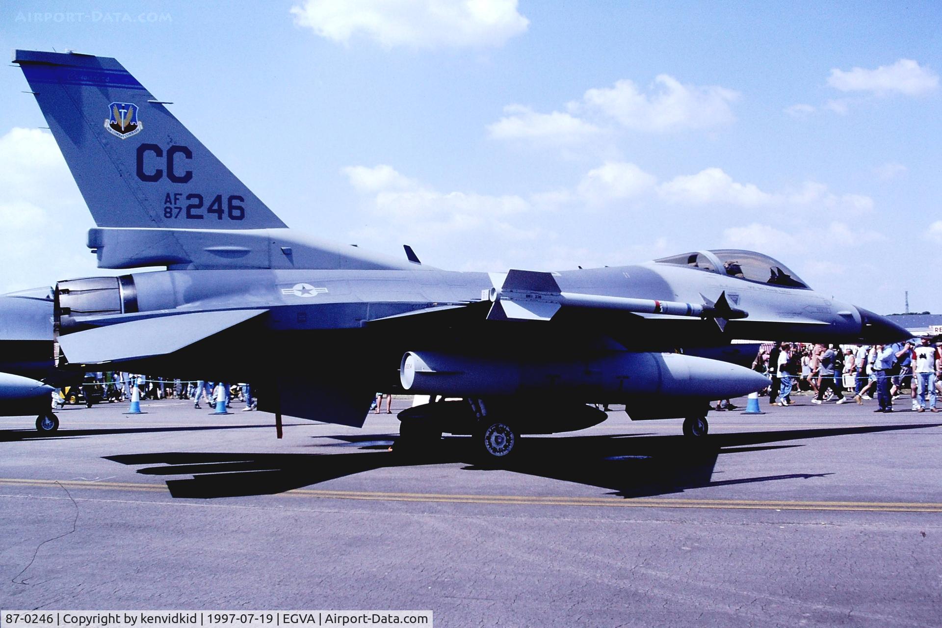 87-0246, General Dynamics F-16C Fighting Falcon C/N 5C-507, At the 1997 Royal International Air Tattoo.