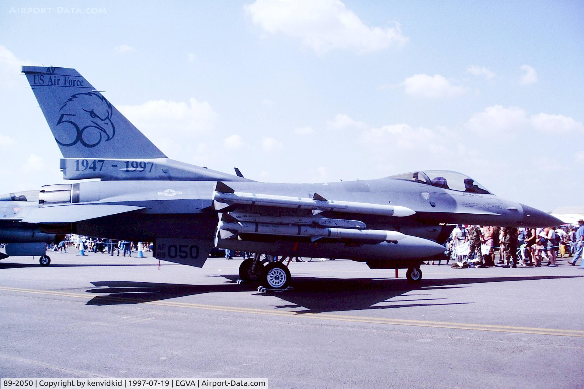 89-2050, 1989 General Dynamics F-16C Fighting Falcon C/N 1C-203, At the 1997 Royal International Air Tattoo.