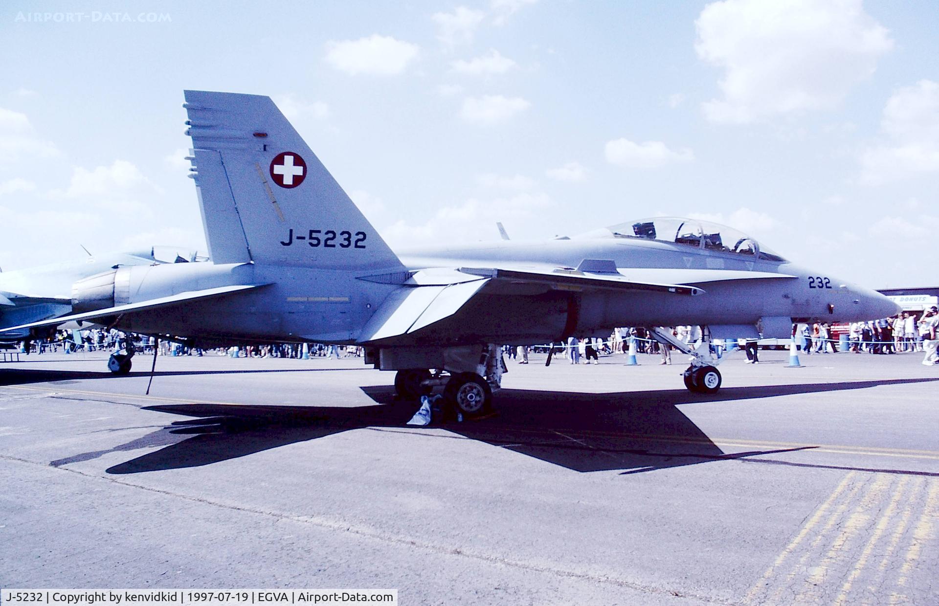 J-5232, 1996 McDonnell Douglas F/A-18D Hornet C/N 1308, At the 1997 Royal International Air Tattoo.