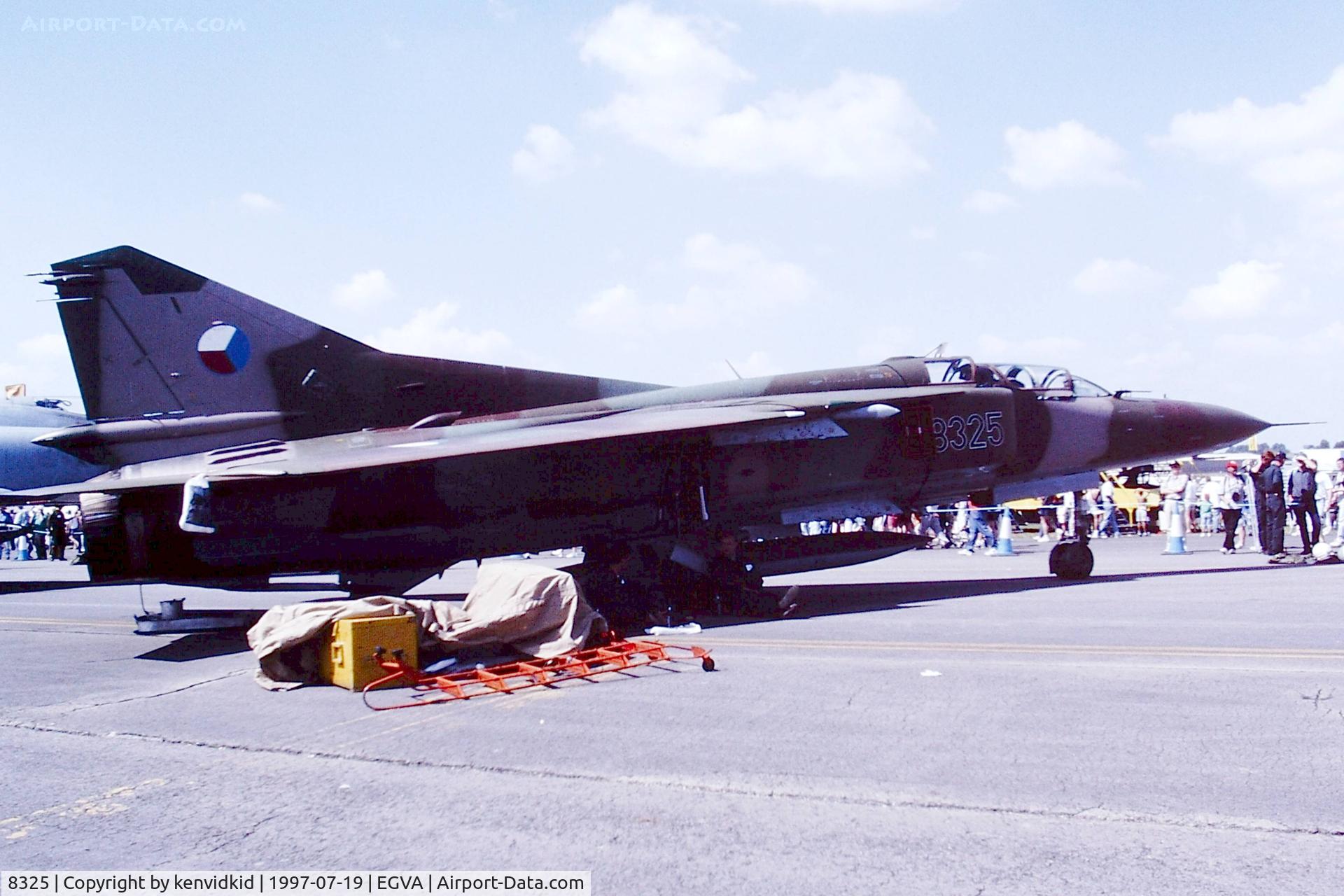 8325, Mikoyan-Gurevich MiG-23UB C/N A1038325, At the 1997 Royal International Air Tattoo.