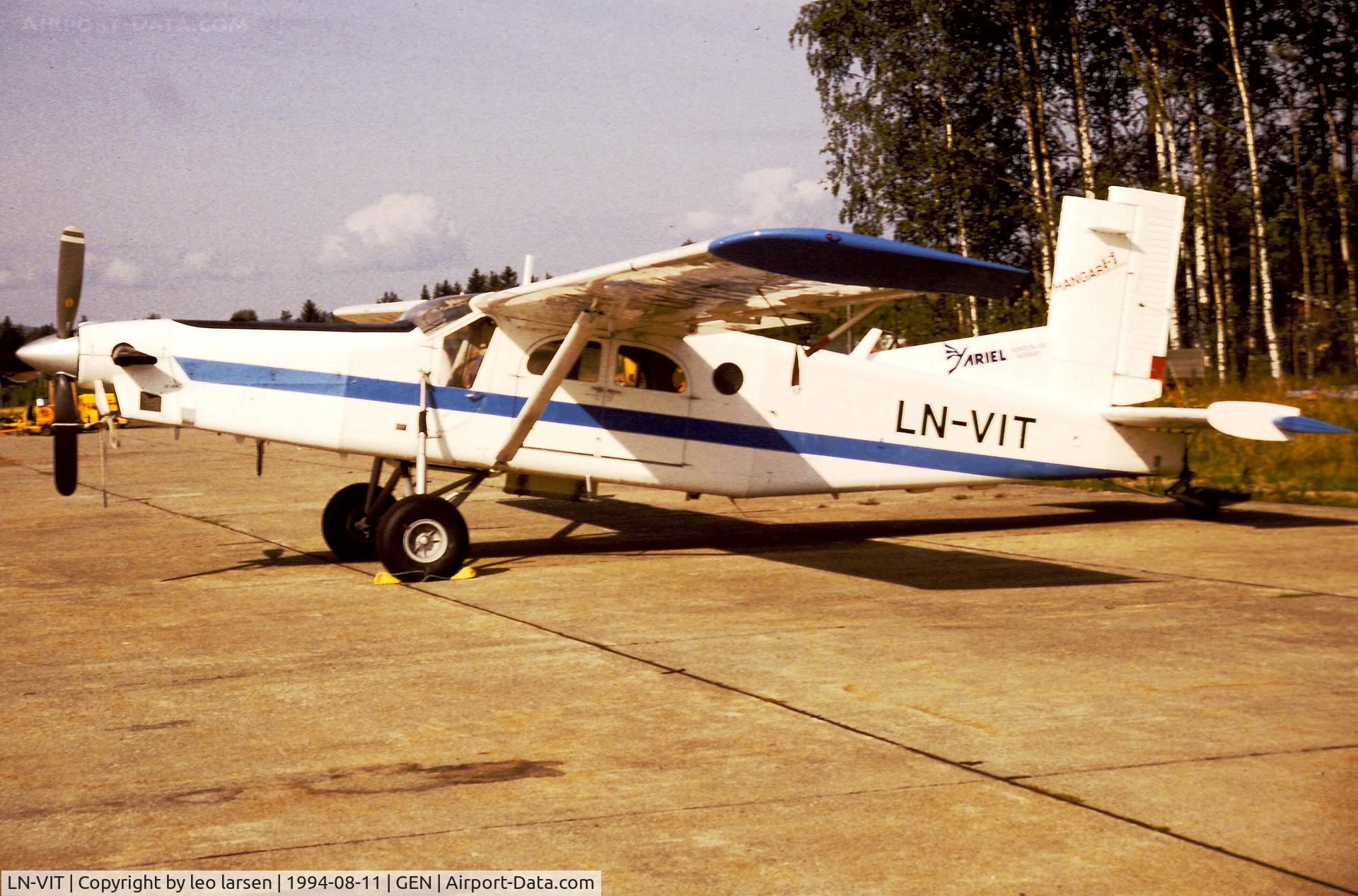 LN-VIT, 1969 Pilatus PC-6/B2-H4 C/N 678, Gardermoen Oslo 11.8.1994