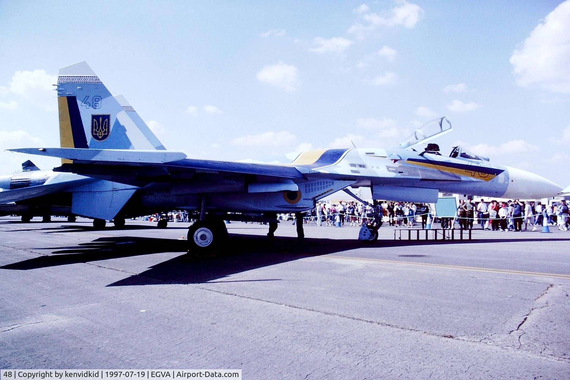 48, Sukhoi Su-27A C/N 36911014411, At the 1997 Royal International Air Tattoo.