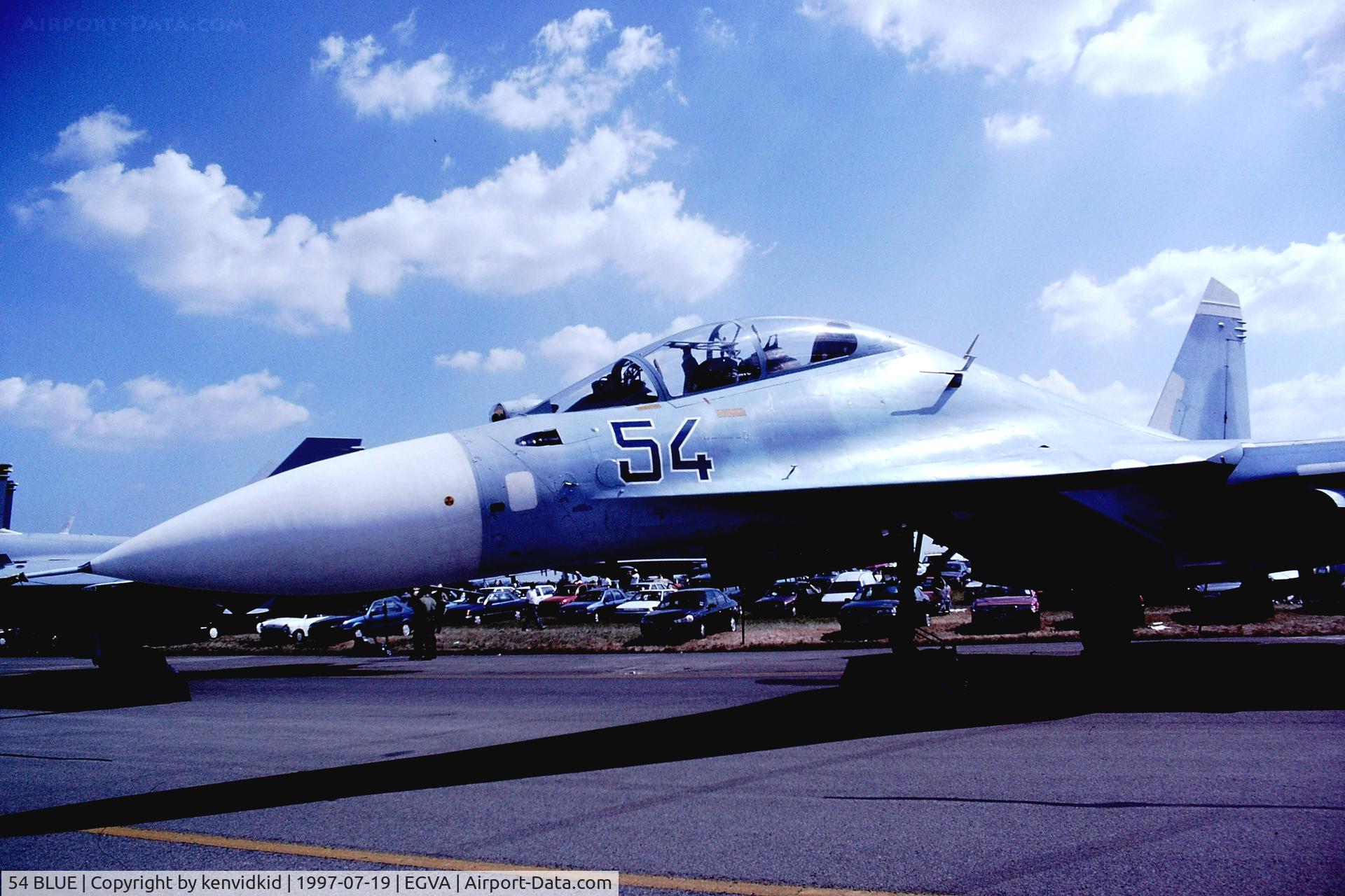 54 BLUE, Sukhoi Su-30 C/N 96310104010, At the 1997 Royal International Air Tattoo.