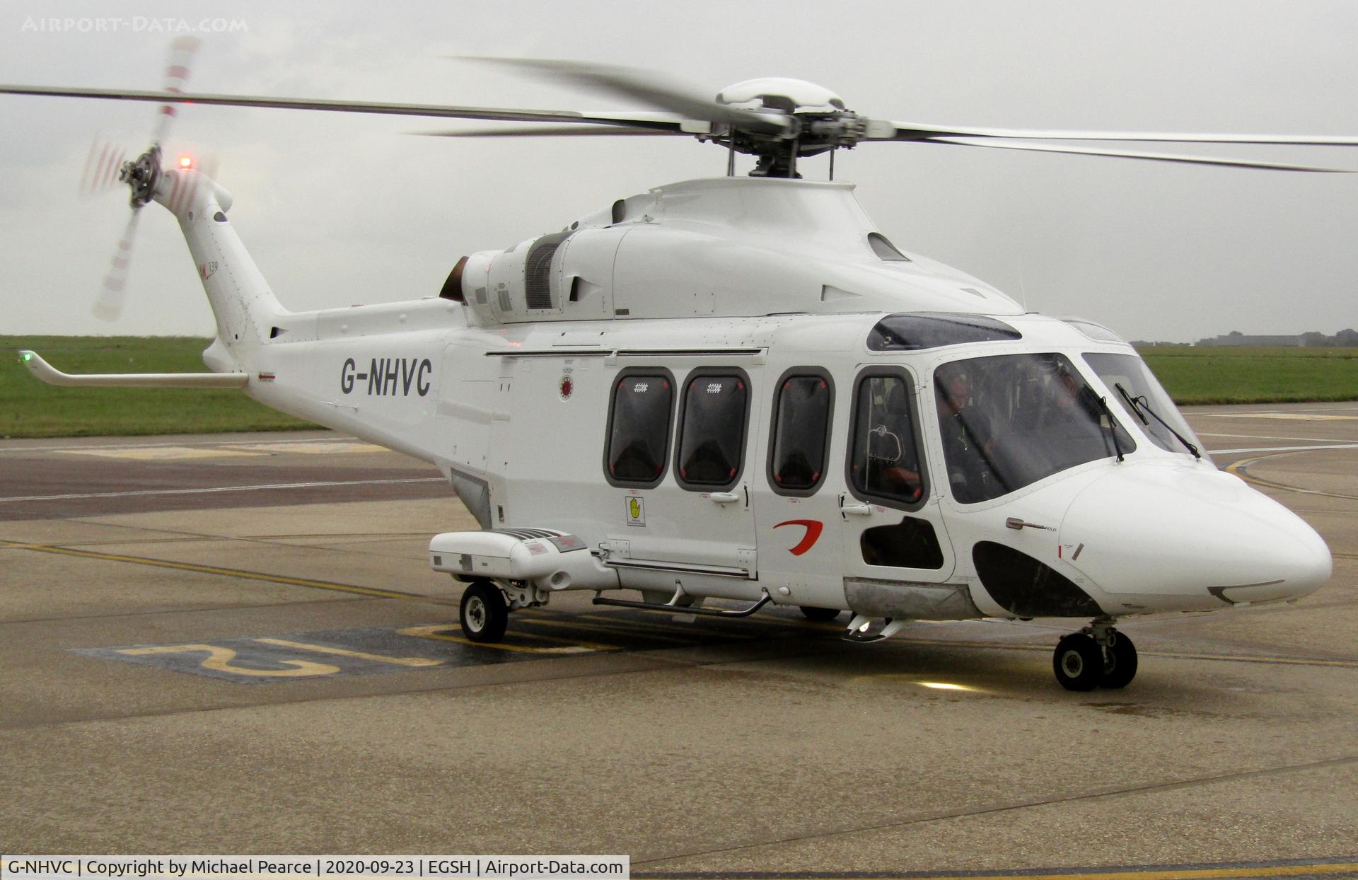 G-NHVC, 2015 AgustaWestland AW-139 C/N 31704, Departing the SaxonAir ramp to Den Helder (DHR).