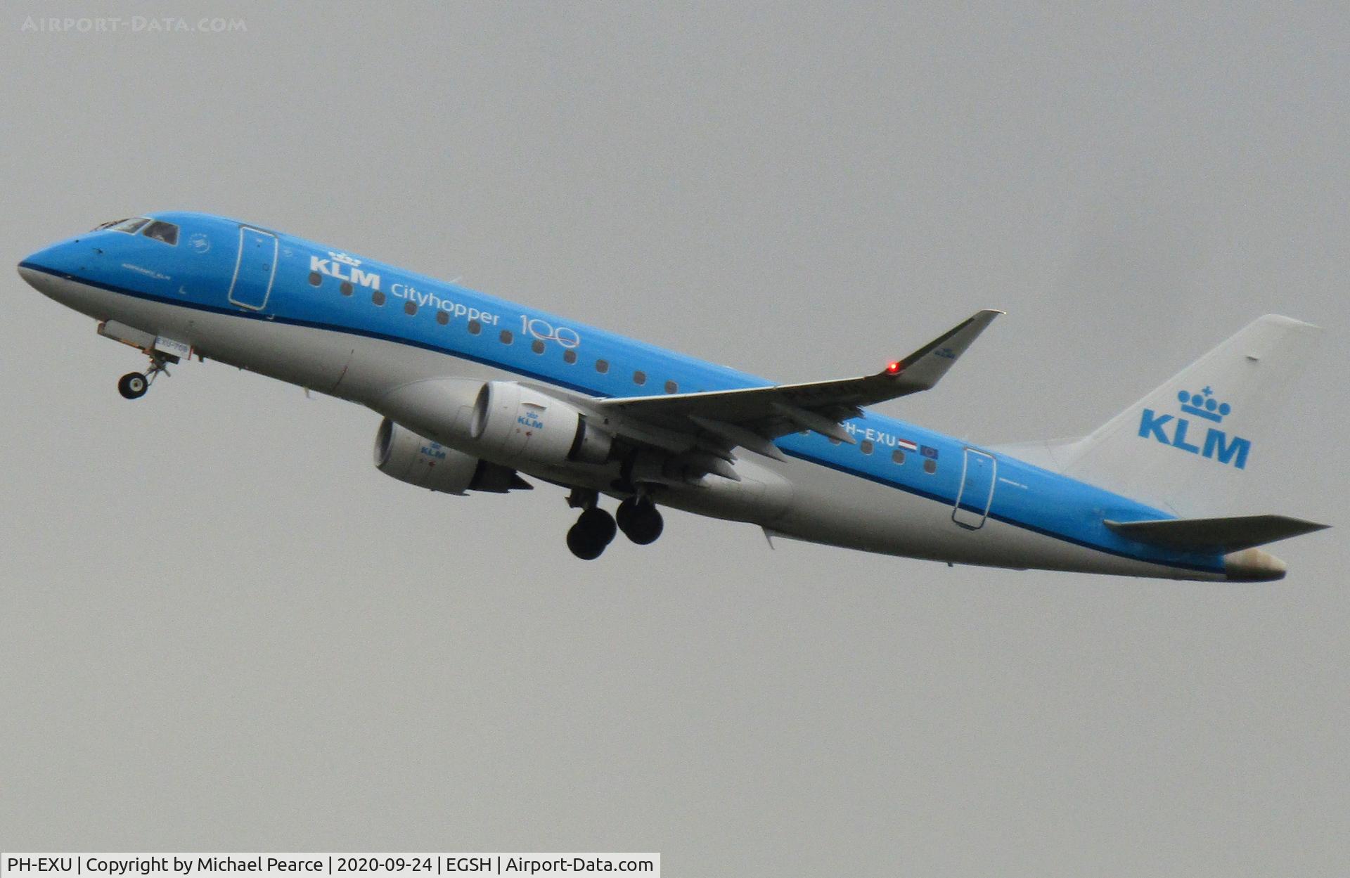 PH-EXU, 2018 Embraer 175STD (ERJ-170-200) C/N 17000708, Departing RWY 27 to Amsterdam (AMS).