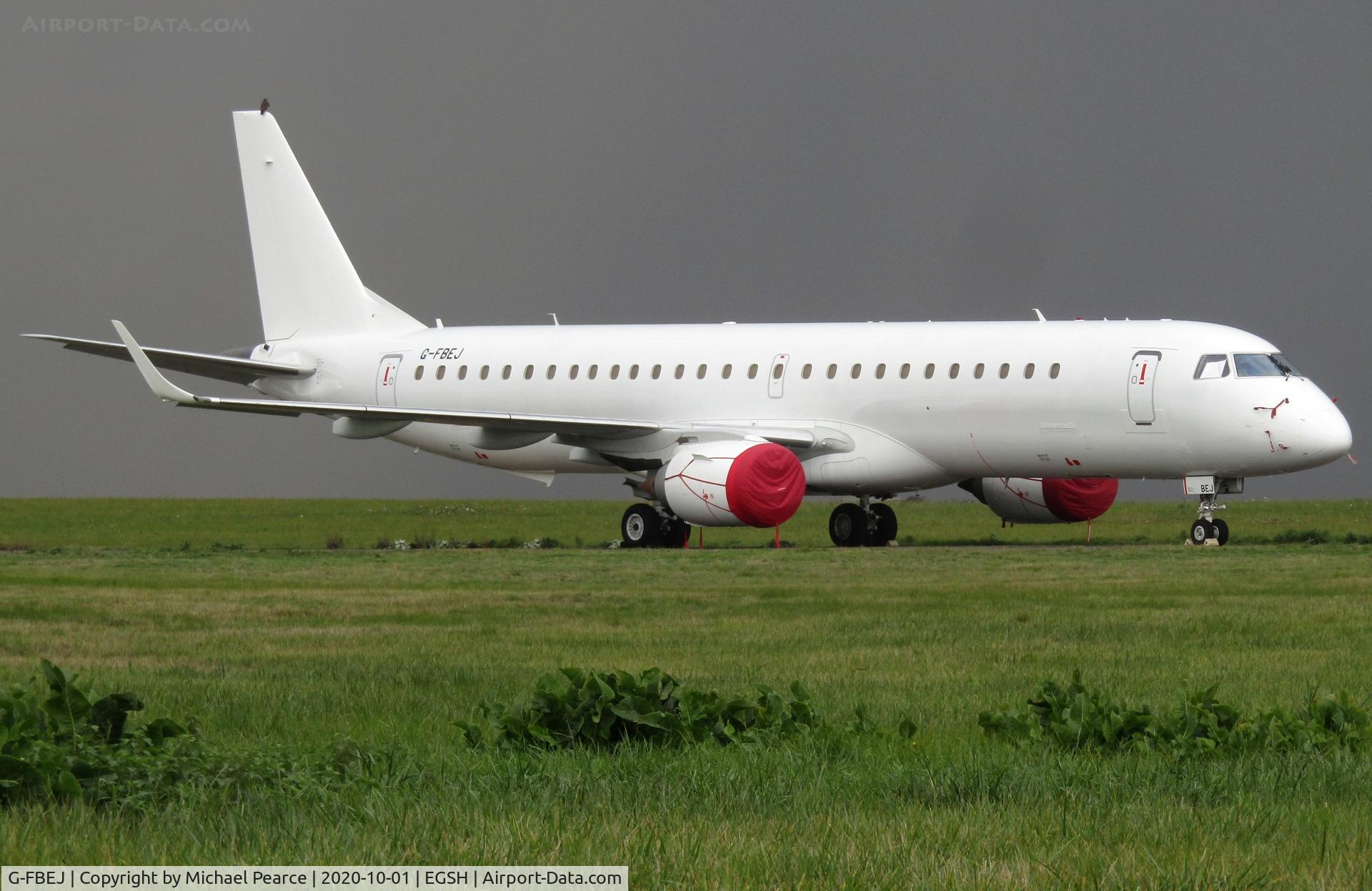 G-FBEJ, 2007 Embraer 195LR (ERJ-190-200LR) C/N 19000155, Stored North Side, arrived 25th June 2020.