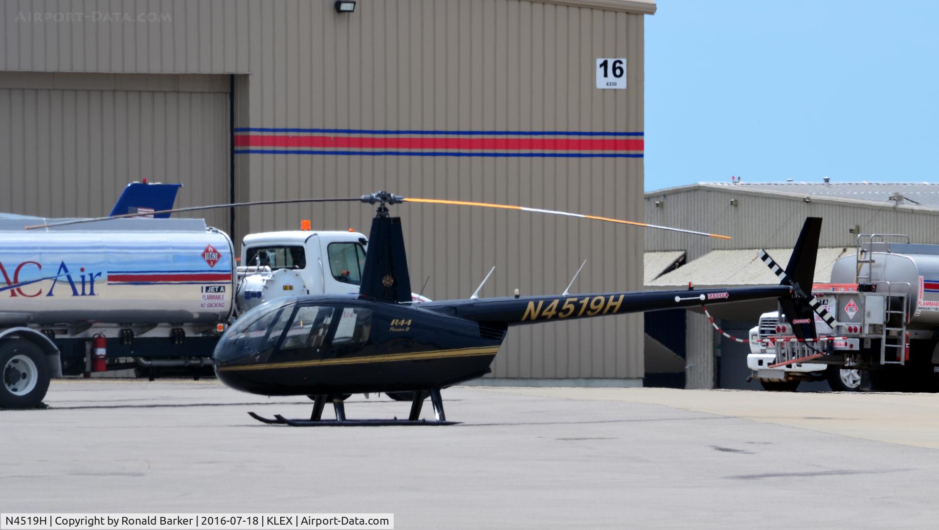 N4519H, Robinson R44 II C/N 12939, Parked Lexington