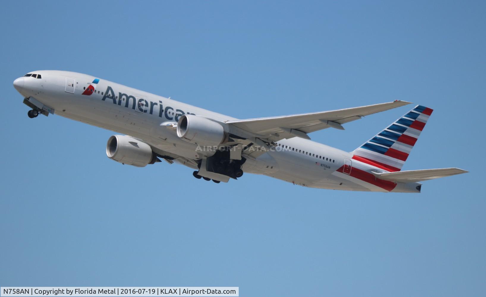 N758AN, 2001 Boeing 777-223 C/N 32637, LAX spotting 2016