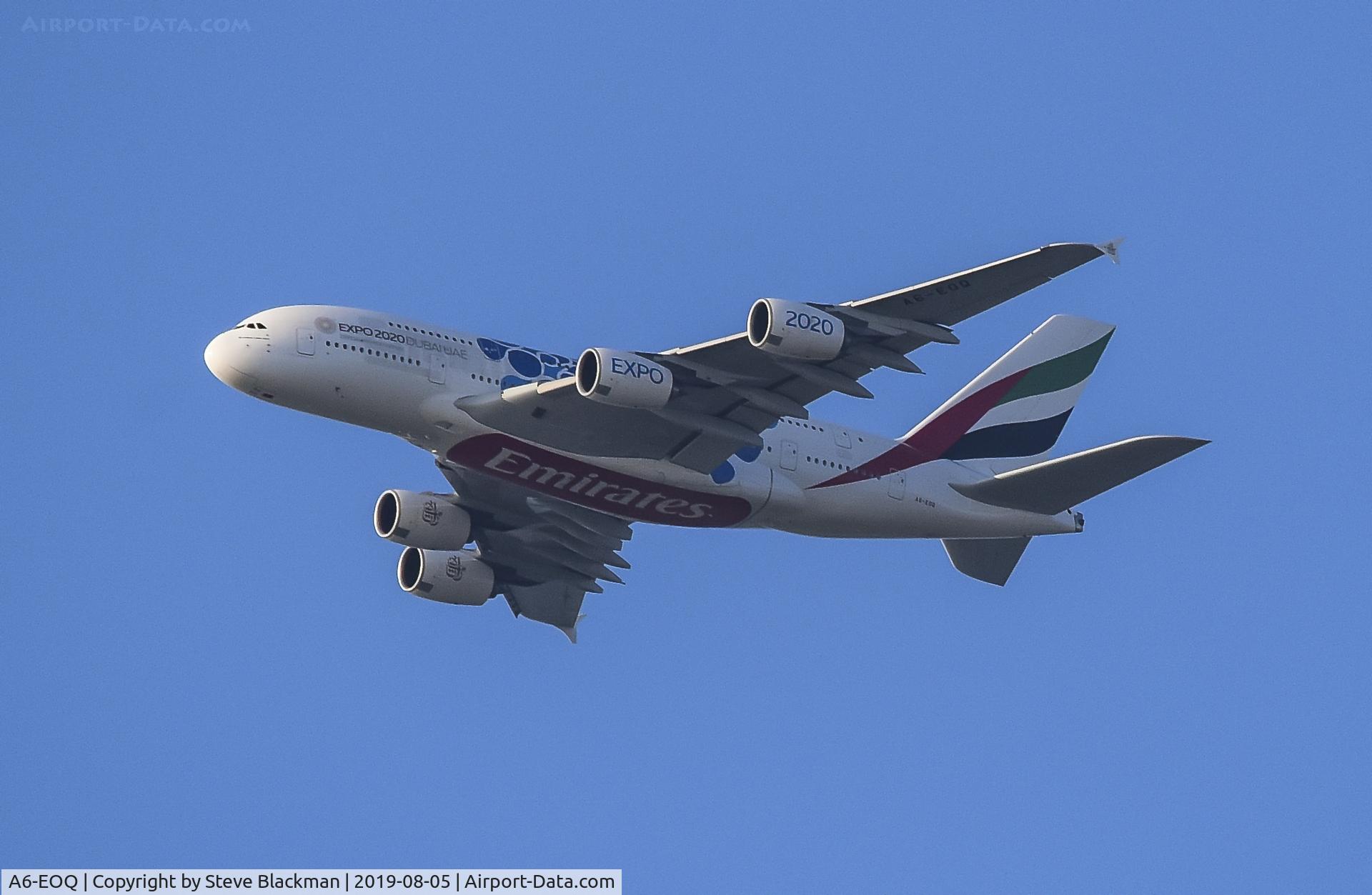 A6-EOQ, 2015 Airbus A380-861 C/N 201, Over Napton, Warwickshire, UK