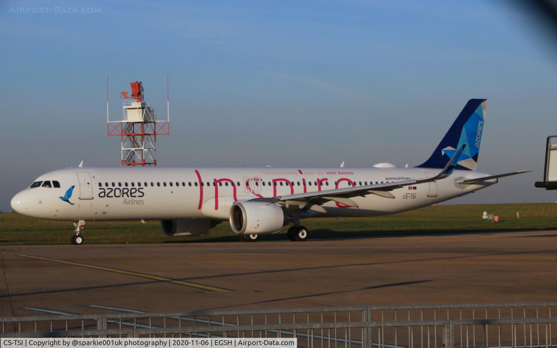 CS-TSI, 2020 Airbus A321-253NX C/N 10074, Departing Norwich on delivery