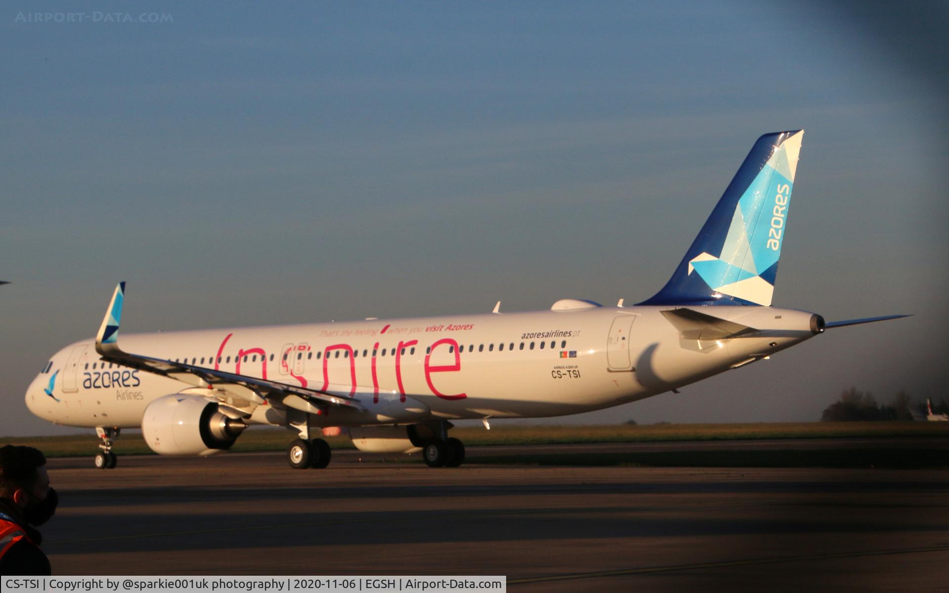 CS-TSI, 2020 Airbus A321-253NX C/N 10074, Departing Norwich