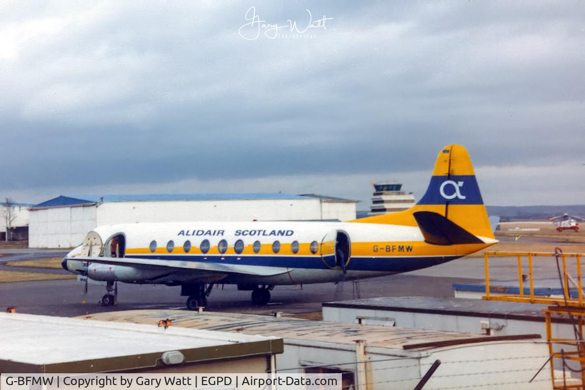 G-BFMW, 1955 Vickers Viscount 735 C/N 67, Aberdeen Dyce, Scotland, Mid 1980's.