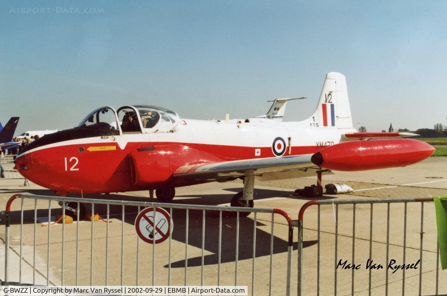 G-BWZZ, 1960 Hunting P-84 Jet Provost T.3A C/N PAC/W/9278, Visitor during the Open Day at Melsbroek.