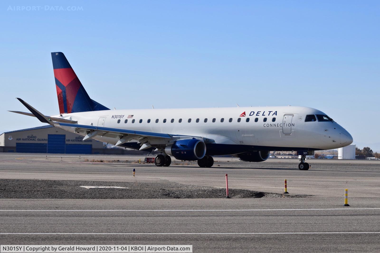N301SY, 2019 Embraer 175LR (ERJ-170-200LR) C/N 17000838, Coming off 10L.