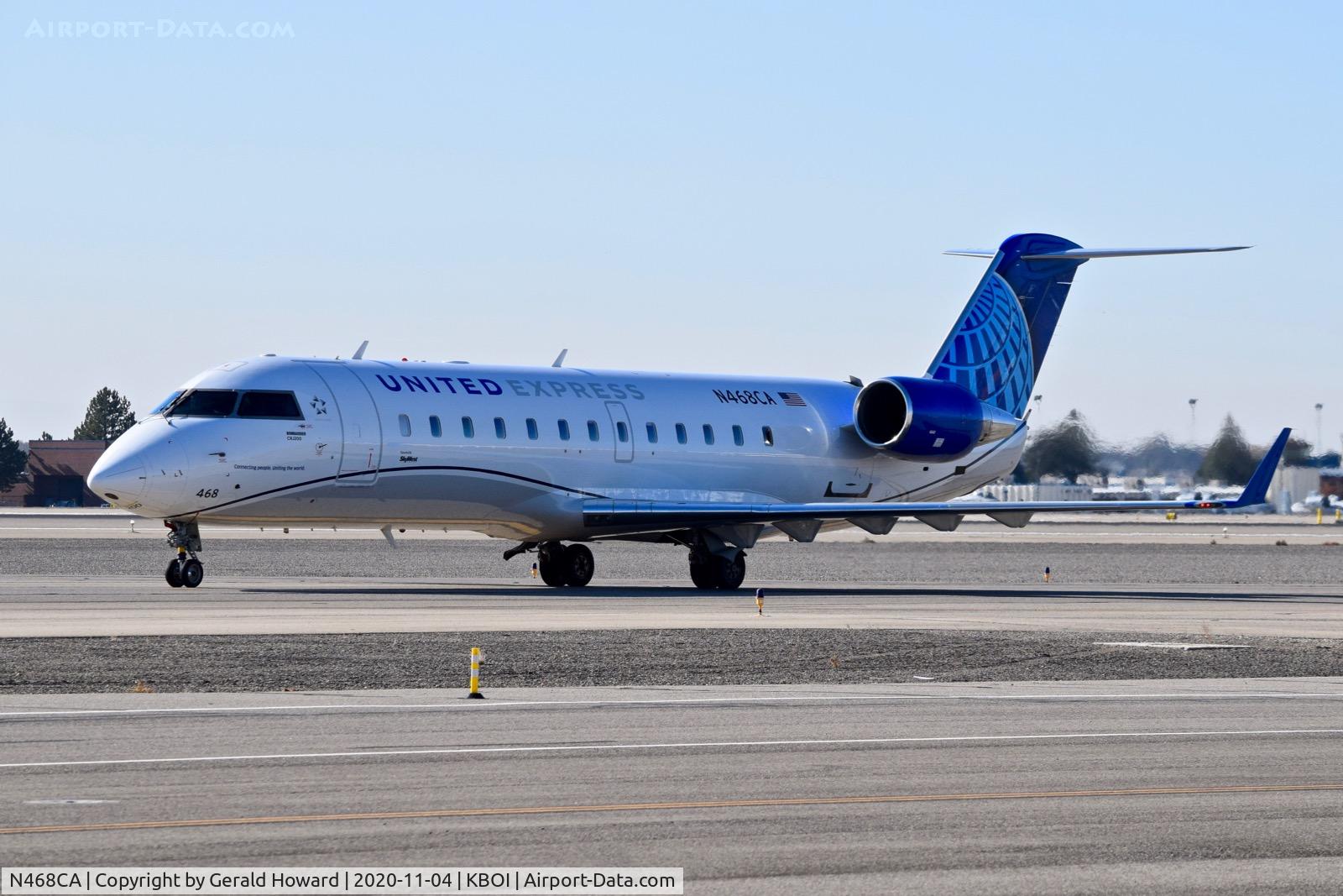 N468CA, 2002 Bombardier CRJ-200ER (CL-600-2B19) C/N 7649, Landed 10L.