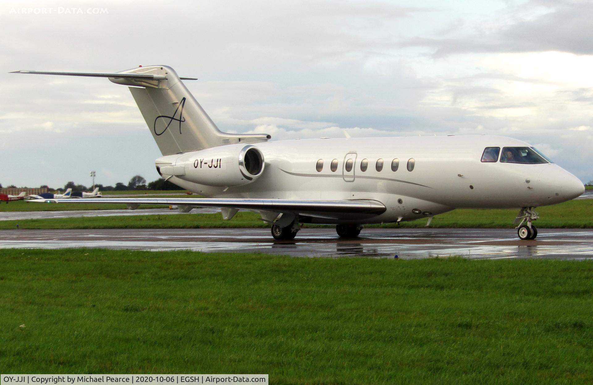 OY-JJI, 2012 Hawker Beechcraft 4000 C/N RC-76, Departing SaxonAir to Billund (BLL) after a day's visit.