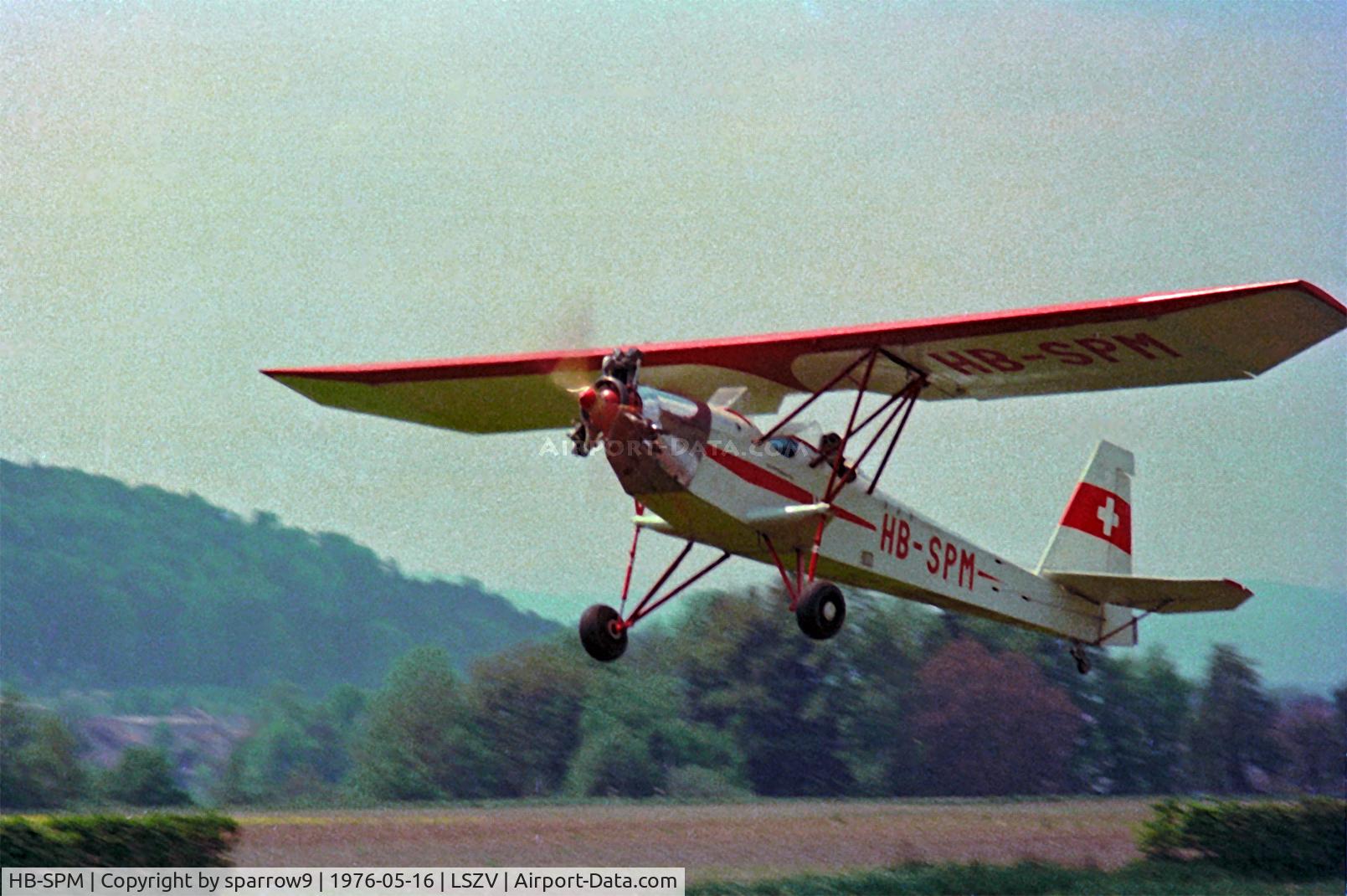 HB-SPM, 1957 Potez 60 Sauterelle C/N 3998, At Sitterdorf. Scanned from a slide.