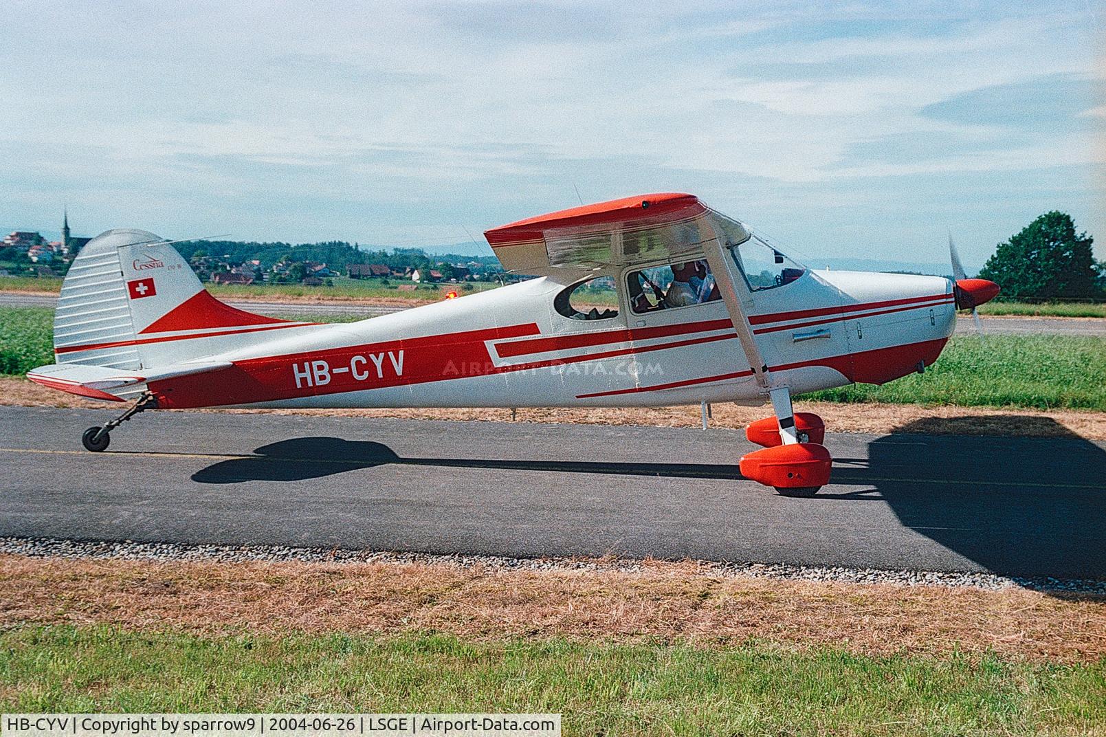 HB-CYV, 1952 Cessna 170B C/N 20615, RIO Ecuvillens. Scanned from a negative.