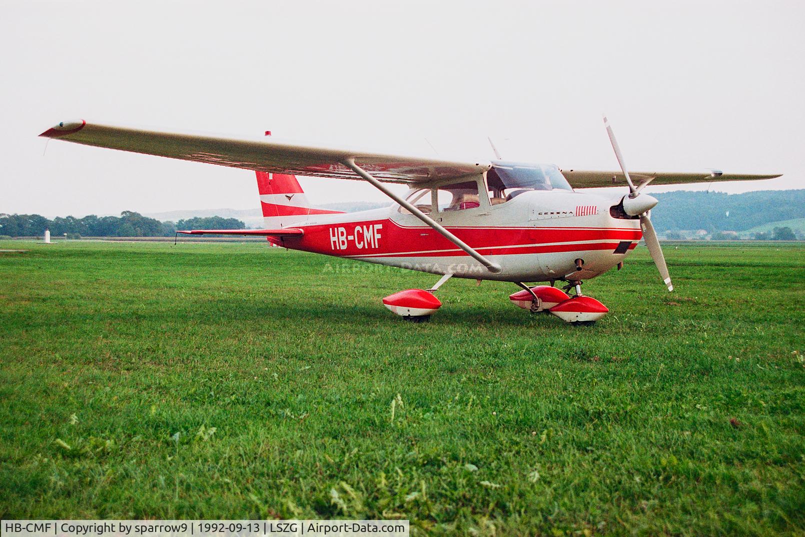 HB-CMF, 1963 Cessna P172D Skyhawk Powermatic C/N P17257154, At Grenchen. Scanned from a slide.