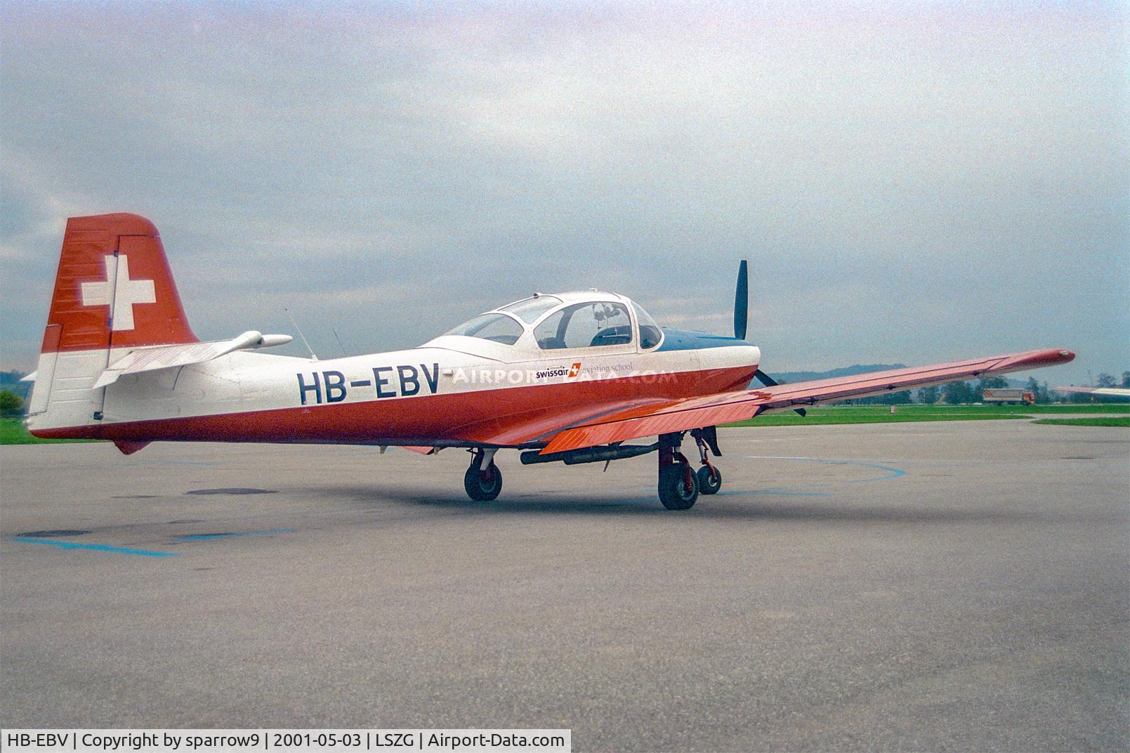 HB-EBV, 1961 Piaggio P-149D C/N 346, Swissair Aviation School. At Grenchen. Scanned from a negative.