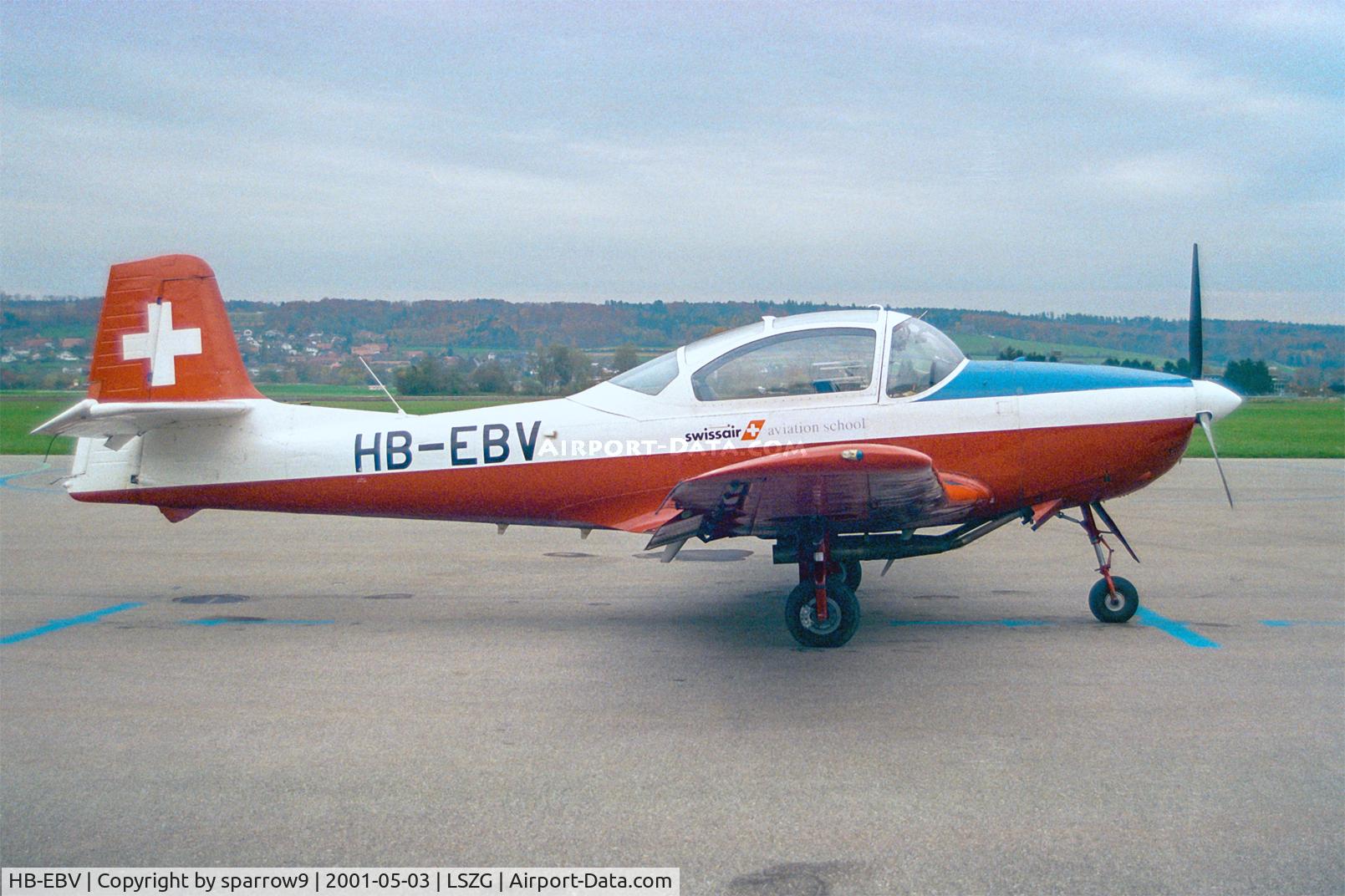 HB-EBV, 1961 Piaggio P-149D C/N 346, Swissair Aviation School. At Grenchen. Scanned from a negative.