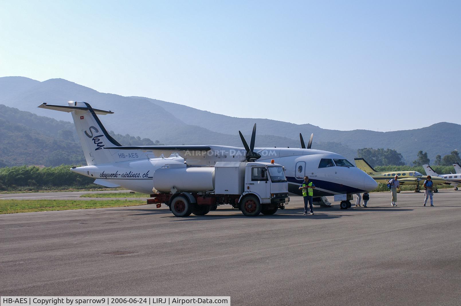 HB-AES, 1995 Dornier 328-110 C/N 3021, At Elba-Marina-di-Campo