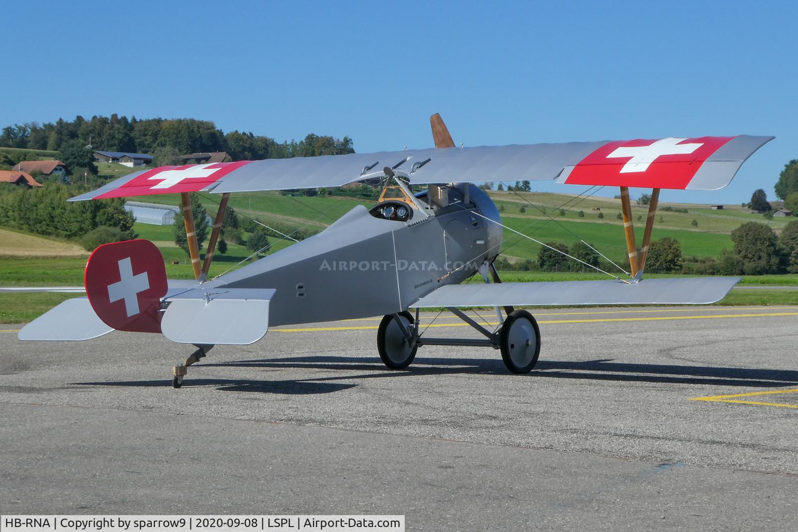HB-RNA, 2020 Nieuport 23 C-1 Replica C/N 1, Taxy-trials at Langenthal-Bleienbach. First flight at grenchen/LSZG 2020-10-21