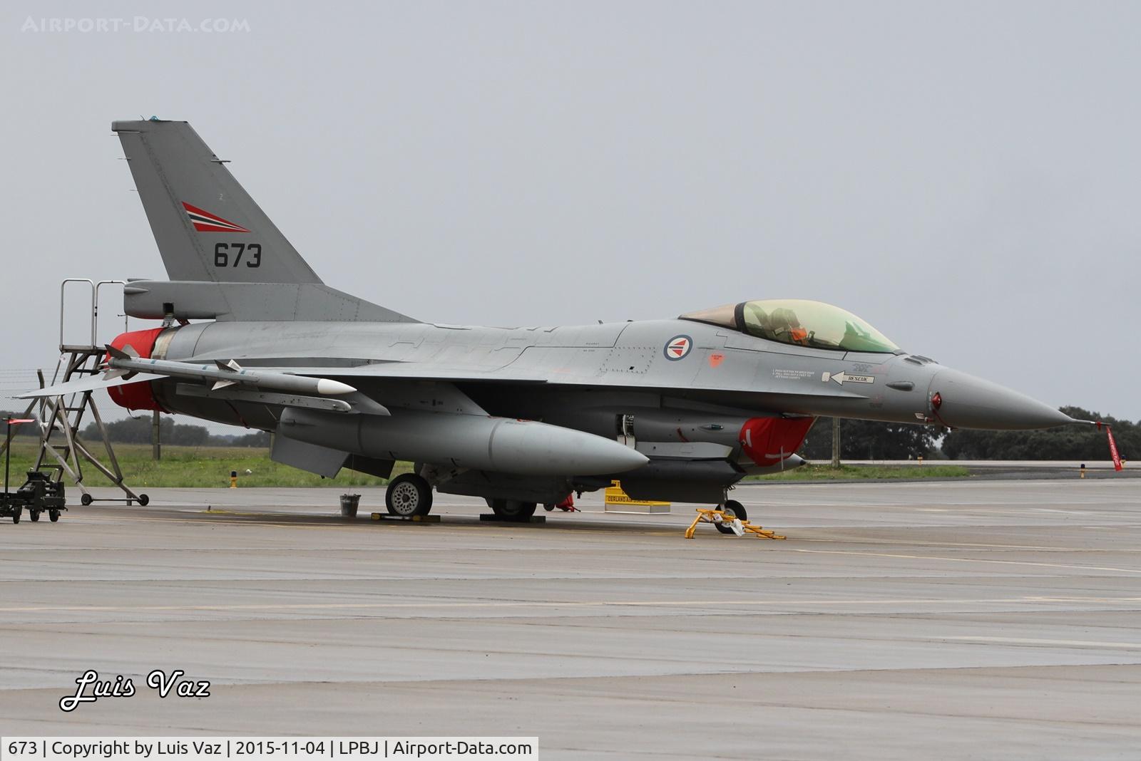 673, General Dynamics F-16AM Fighting Falcon C/N 6K-45, Trident Juncture 2015 Beja-Portugal