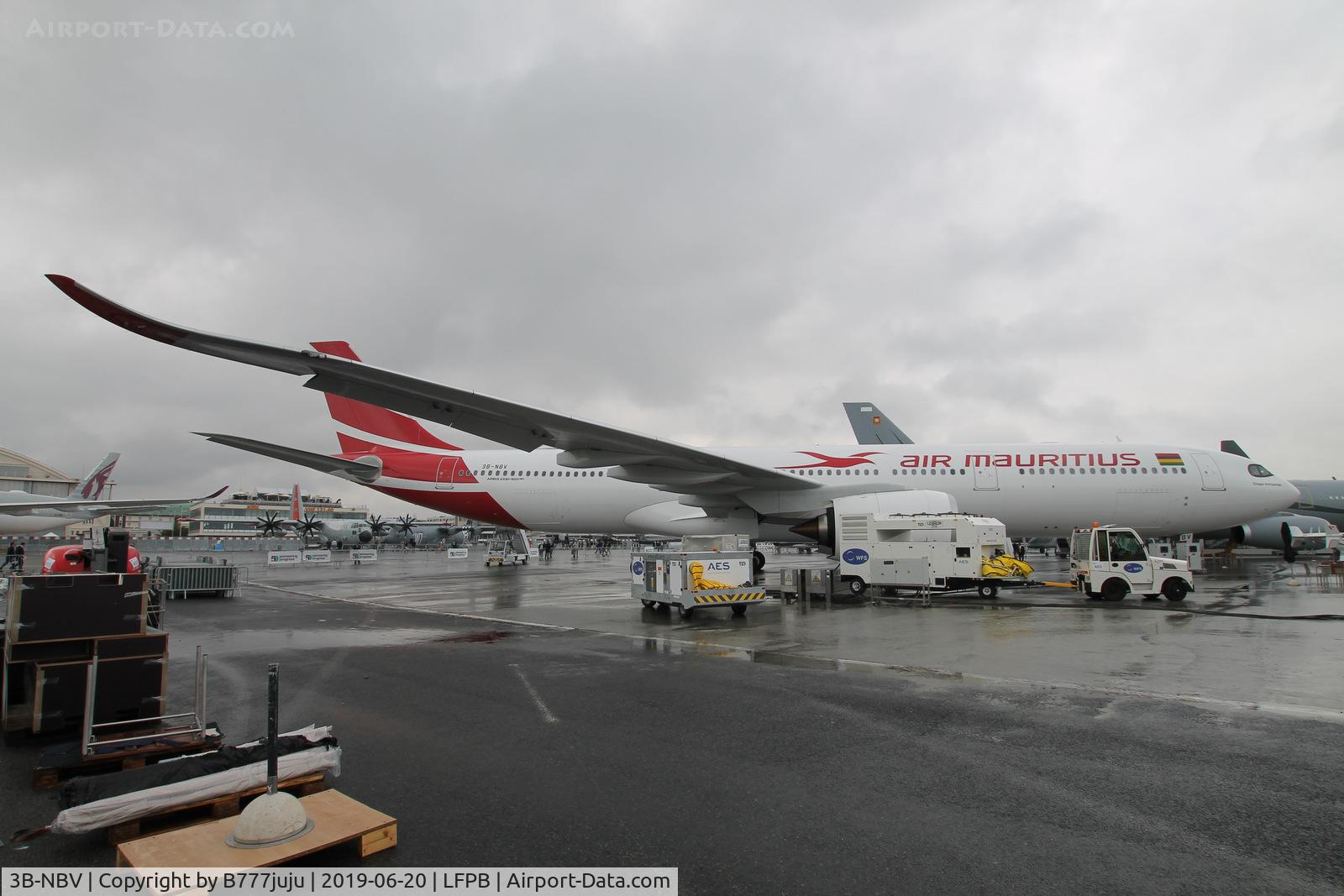 3B-NBV, 2019 Airbus A330-941 C/N 1890, on display at SIAE 2019