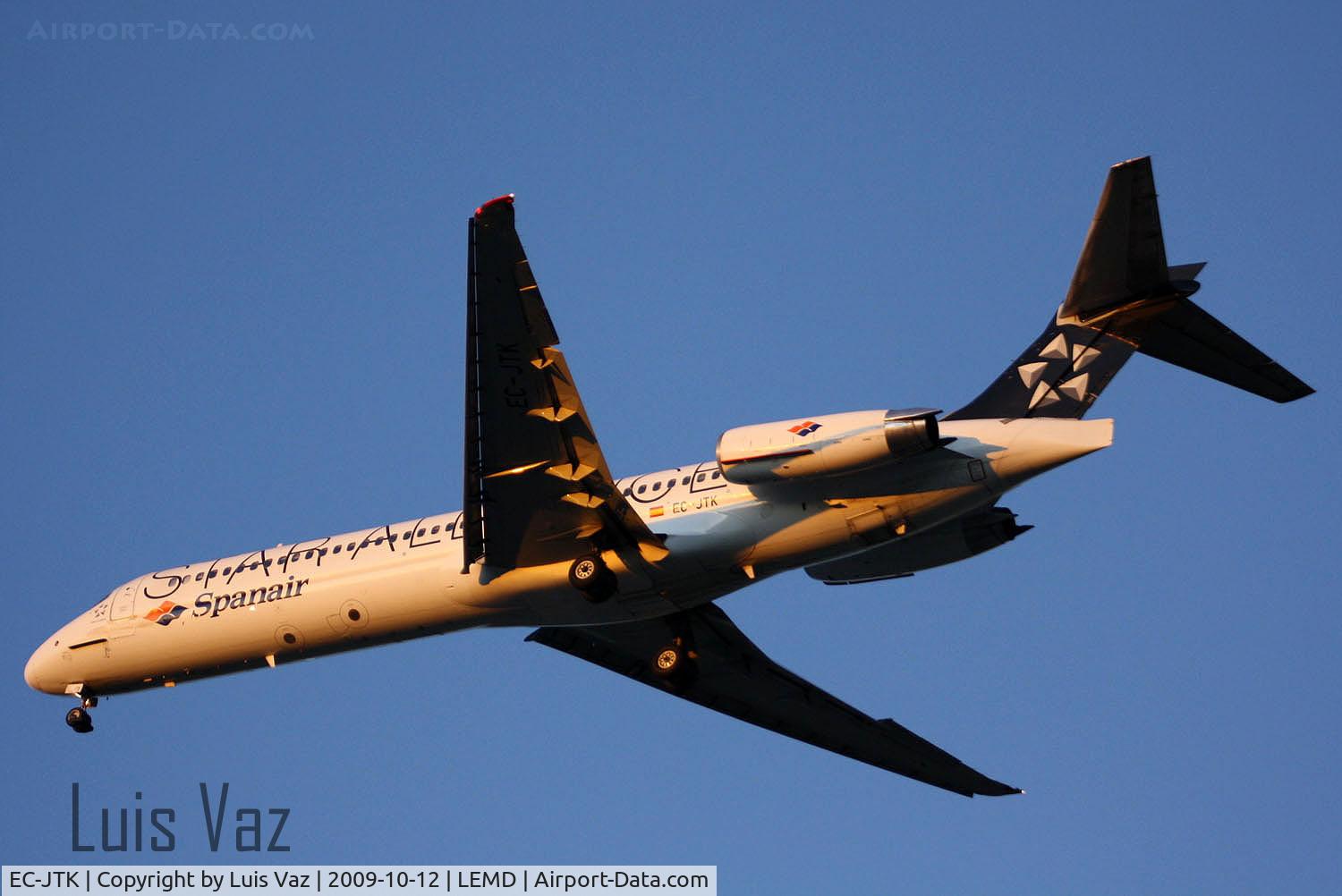 EC-JTK, 1992 McDonnell Douglas MD-87 (DC-9-87) C/N 53348, Spanair