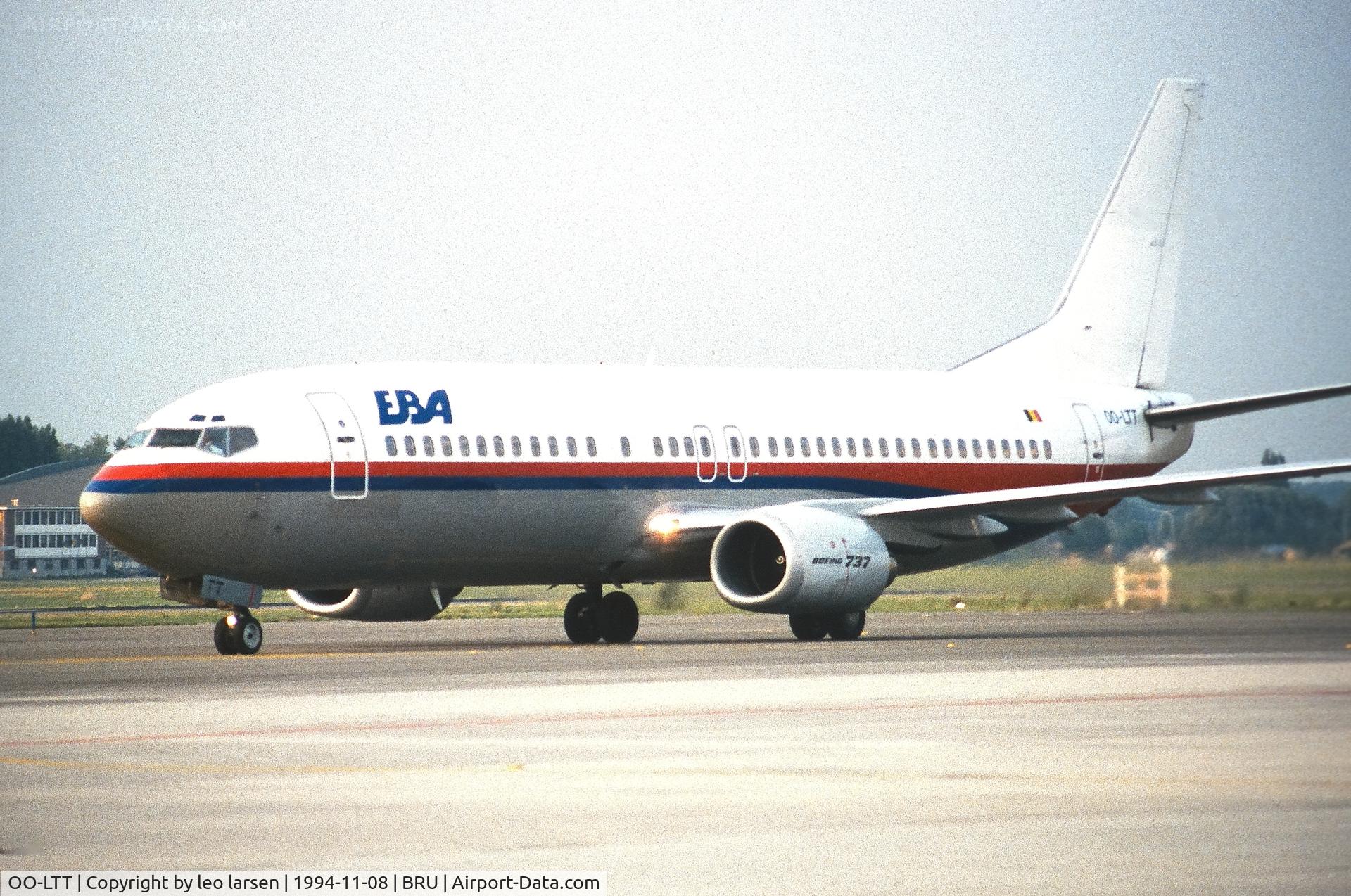 OO-LTT, 1991 Boeing 737-4Q8 C/N 24708, Brussels 1.9.1994