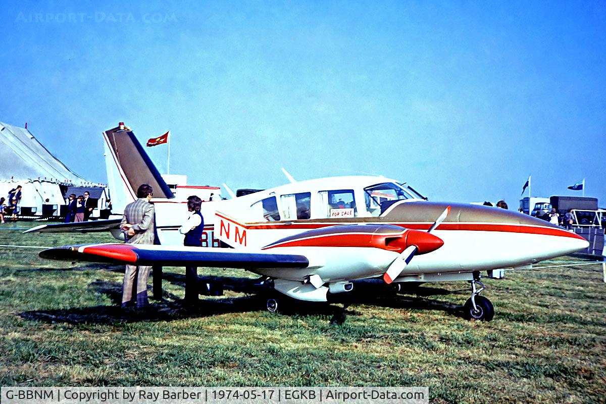 G-BBNM, 1969 Piper PA-23-250 Aztec C/N 27-4619, G-BBNM   Piper PA-23-250 Aztec E [27-4619] Biggin Hill~G 17/05/1974