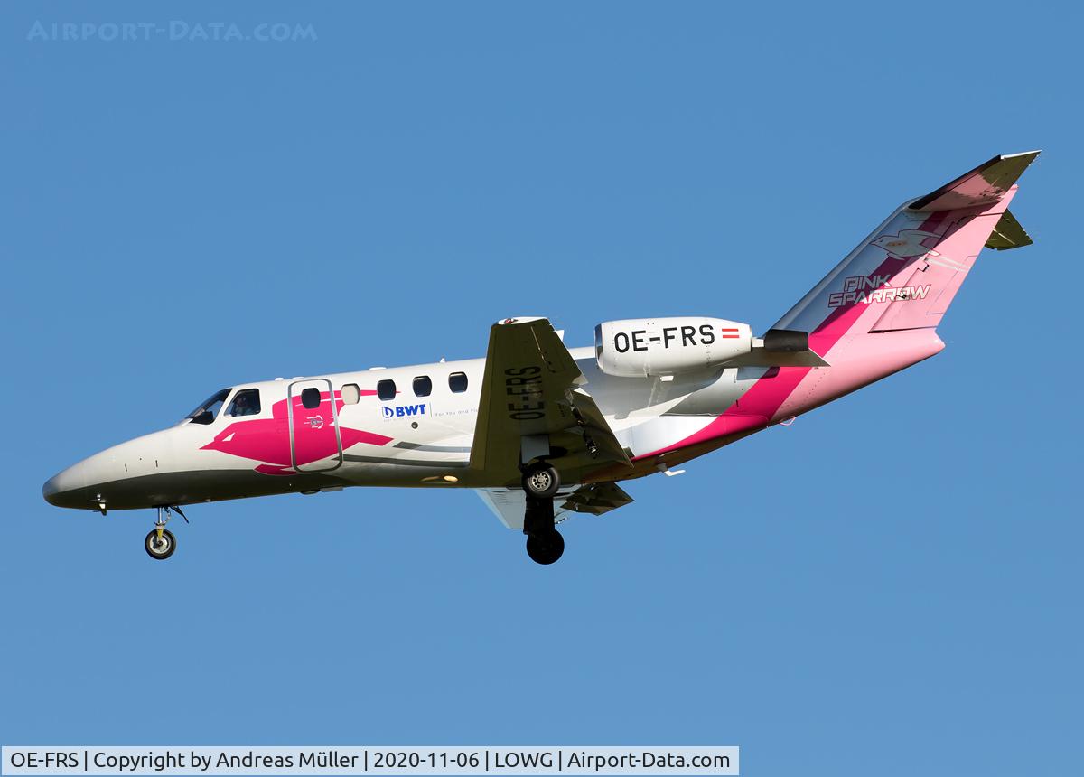 OE-FRS, 2001 Cessna 525A CitationJet CJ2 C/N 525A-0029, Arriving rwy. 35.