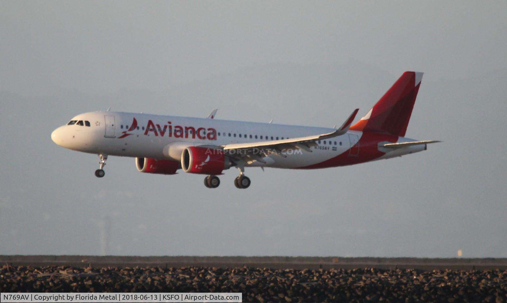 N769AV, 2018 Airbus A320-251NEO C/N 8170, SFO spotting 2018