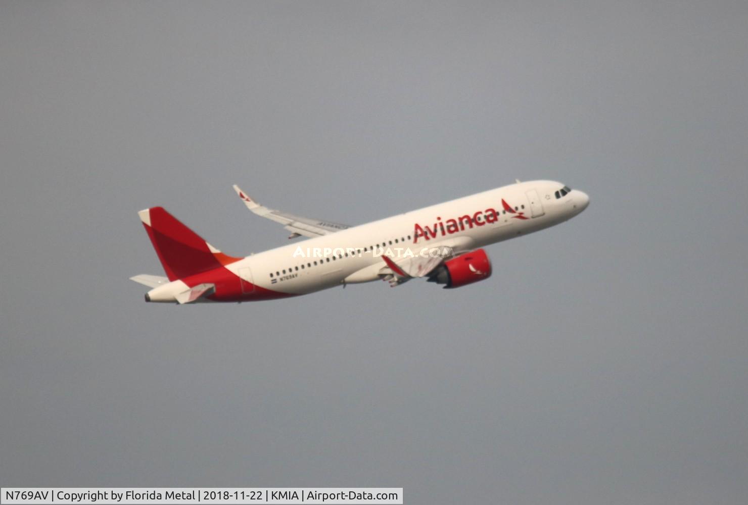 N769AV, 2018 Airbus A320-251NEO C/N 8170, MIA spotting 2018