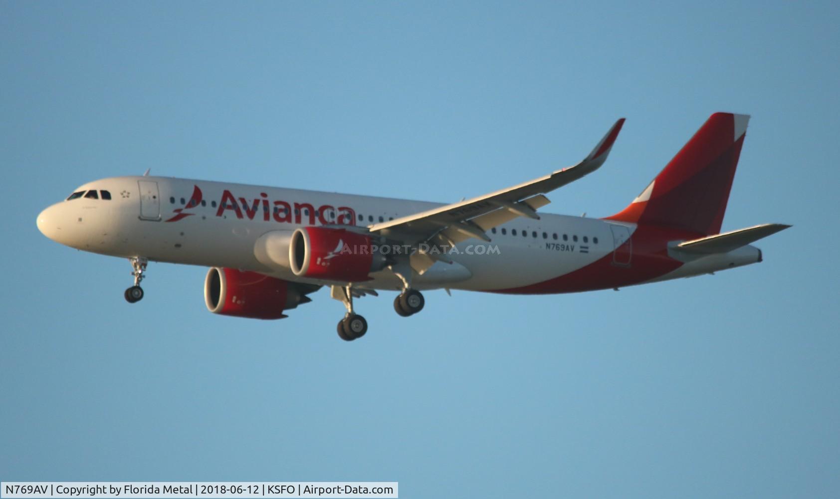 N769AV, 2018 Airbus A320-251NEO C/N 8170, SFO spotting 2018