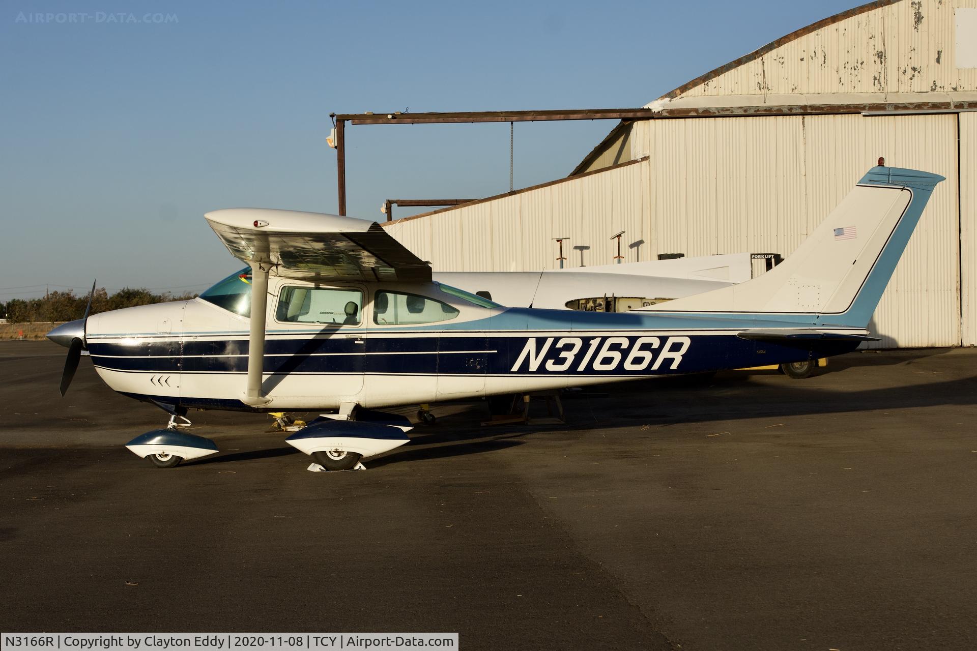 N3166R, 1967 Cessna 182L Skylane C/N 18258566, Tracy Airport California 2020.