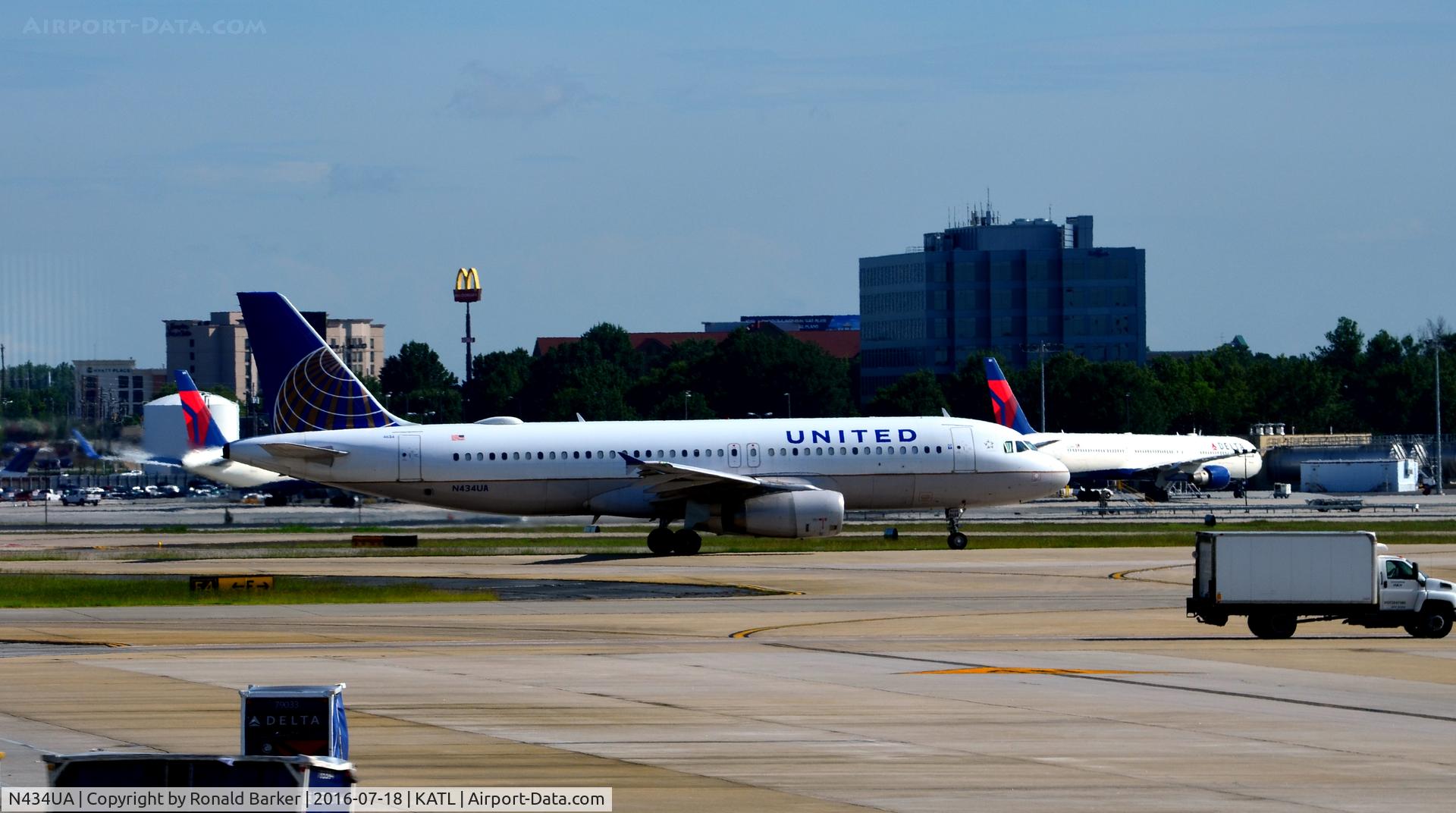 N434UA, 1996 Airbus A320-232 C/N 592, Taxi Atlanta